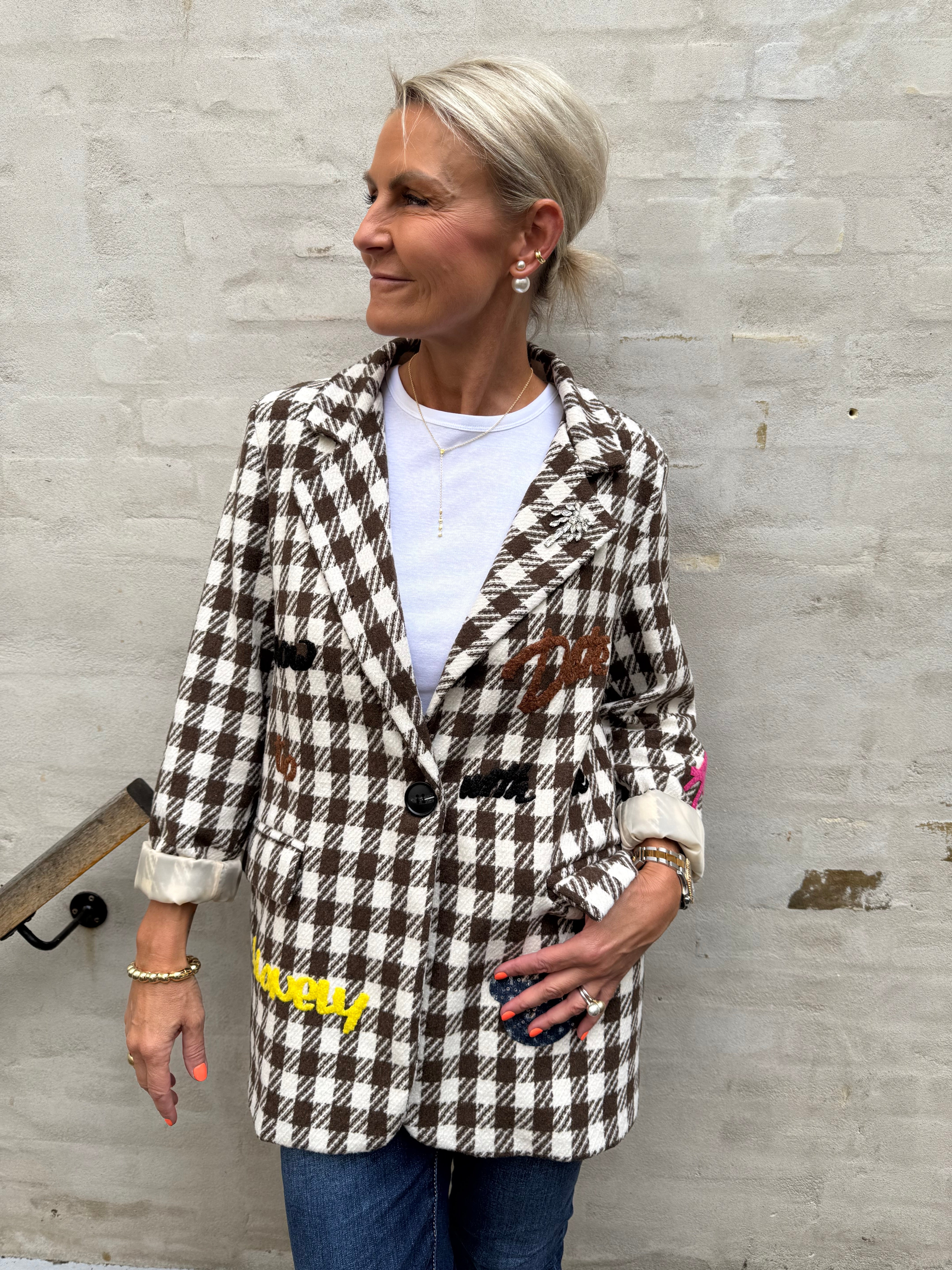 Gia Blazer - Brown Check