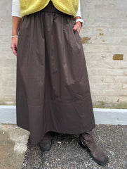 Yara Poplin Skirt - Chocolate brown