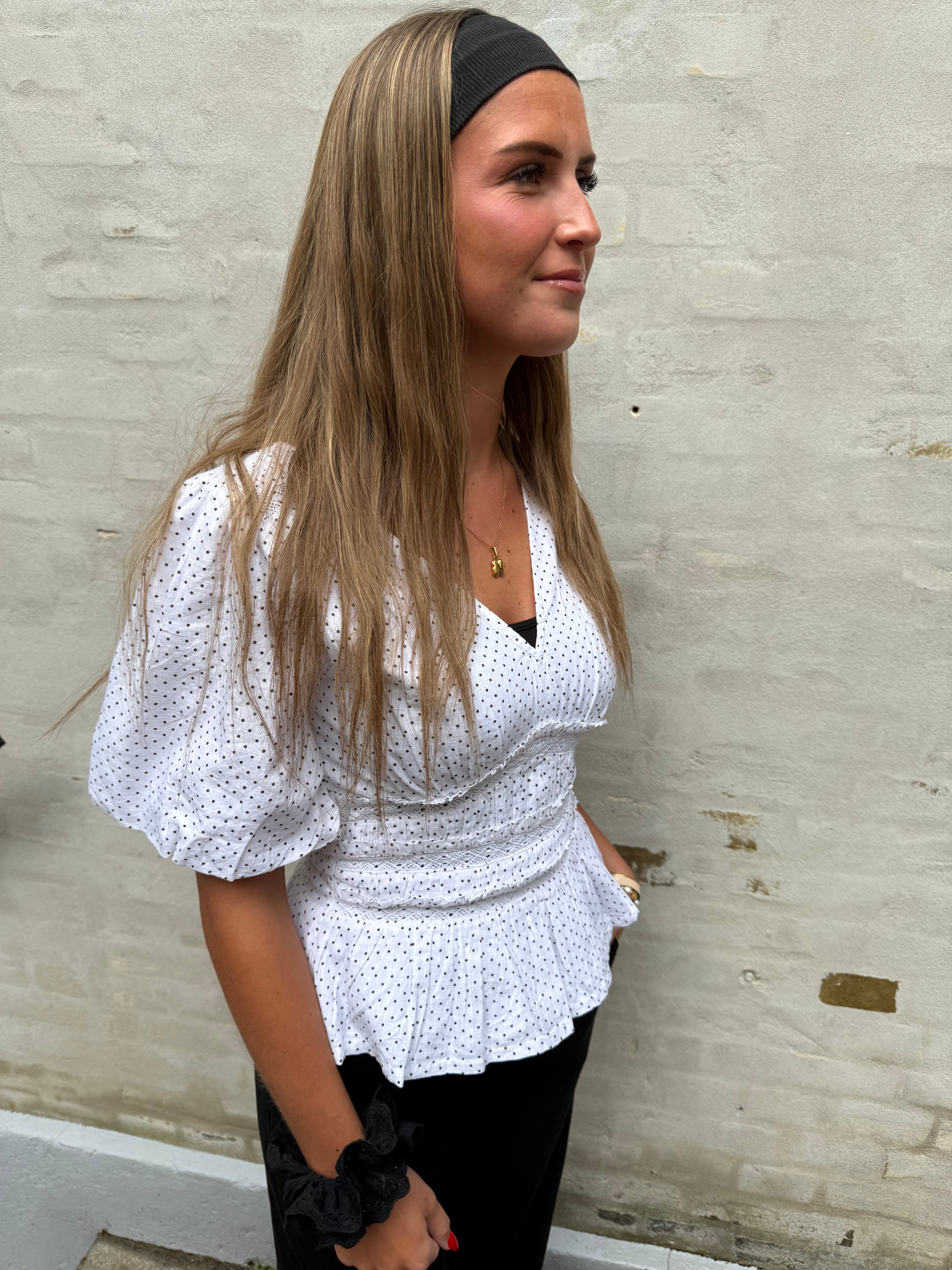 Sapura Mini Dot Blouse - White