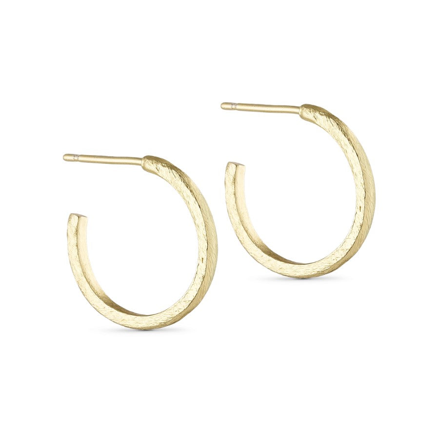 Small brushed hoops gold 16mm