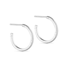 Small brushed hoops silver 16mm