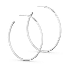 Big brushed hoops silver 50mm