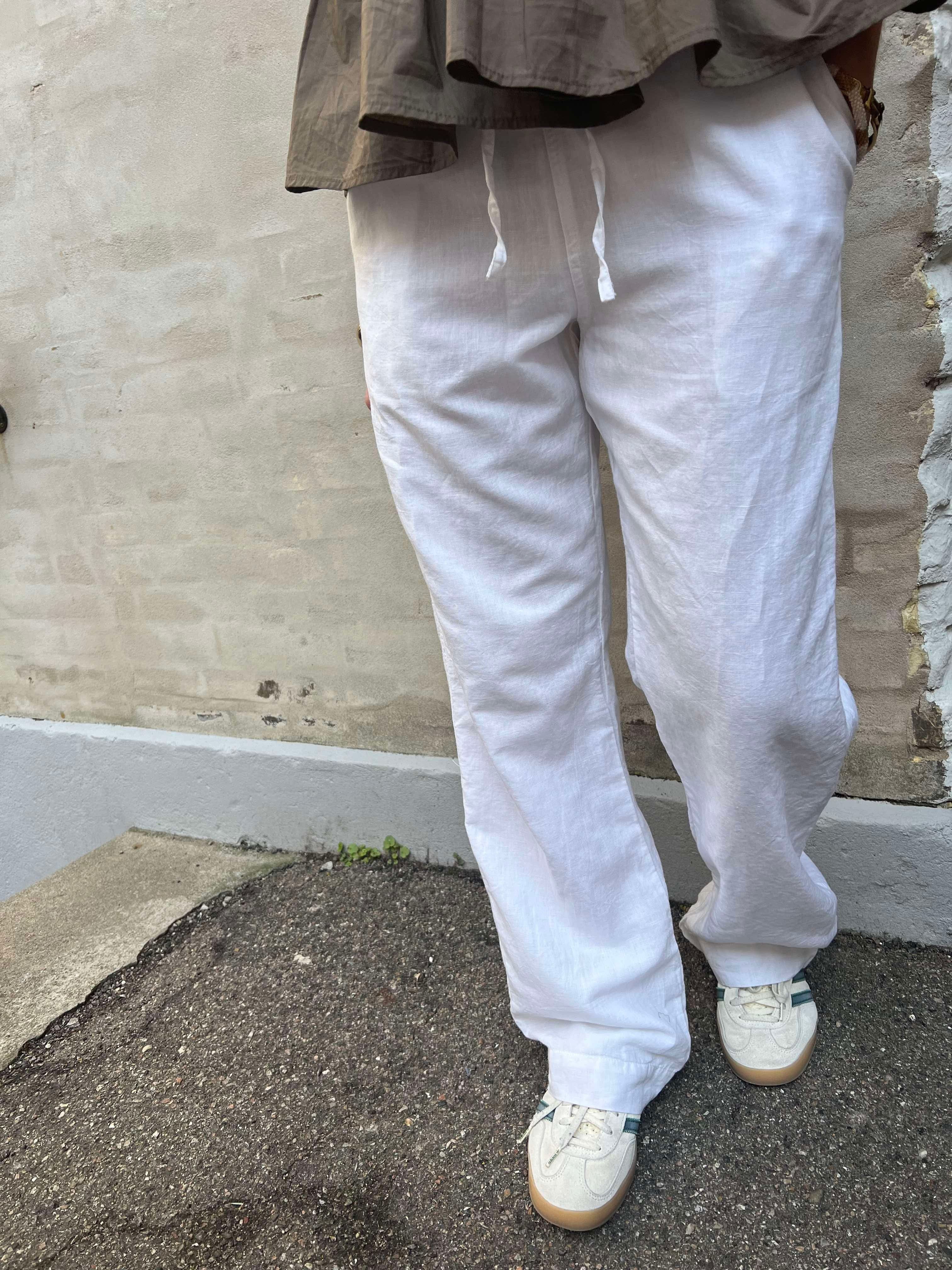 Sonar linen pants white