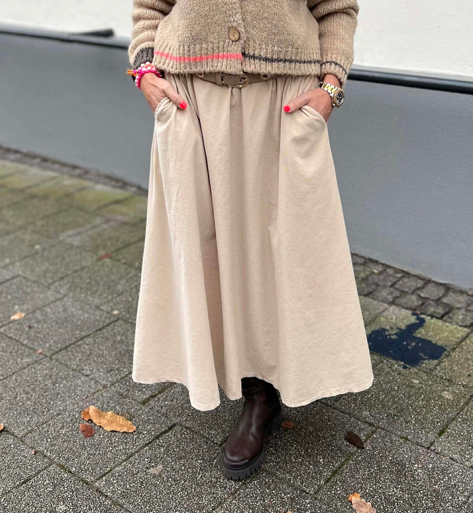 VIRGINIA corduroy skirt - Pearl