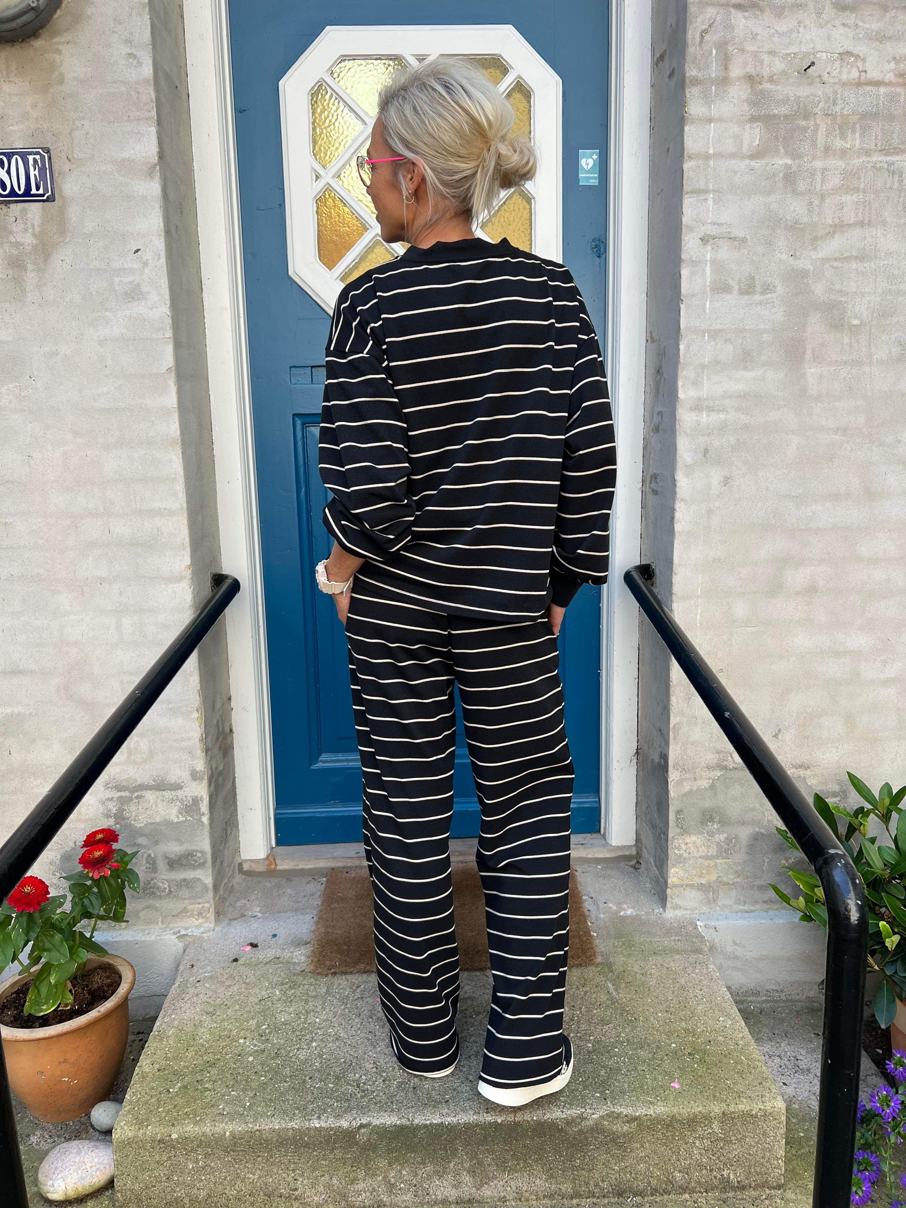 Jay striped sweatpant black