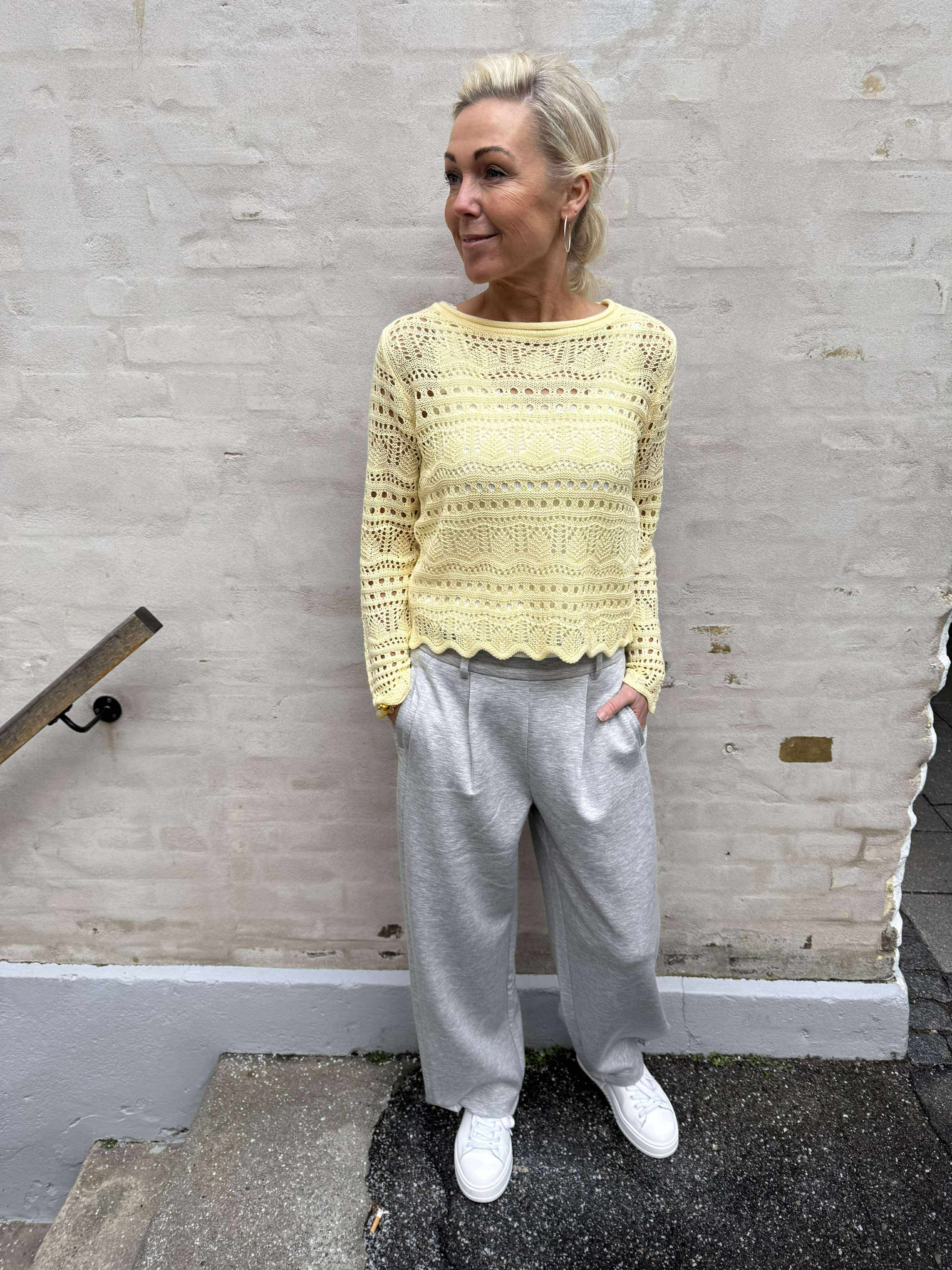 SUN LAY LS BOATNECK PULLOVER - Double Cream