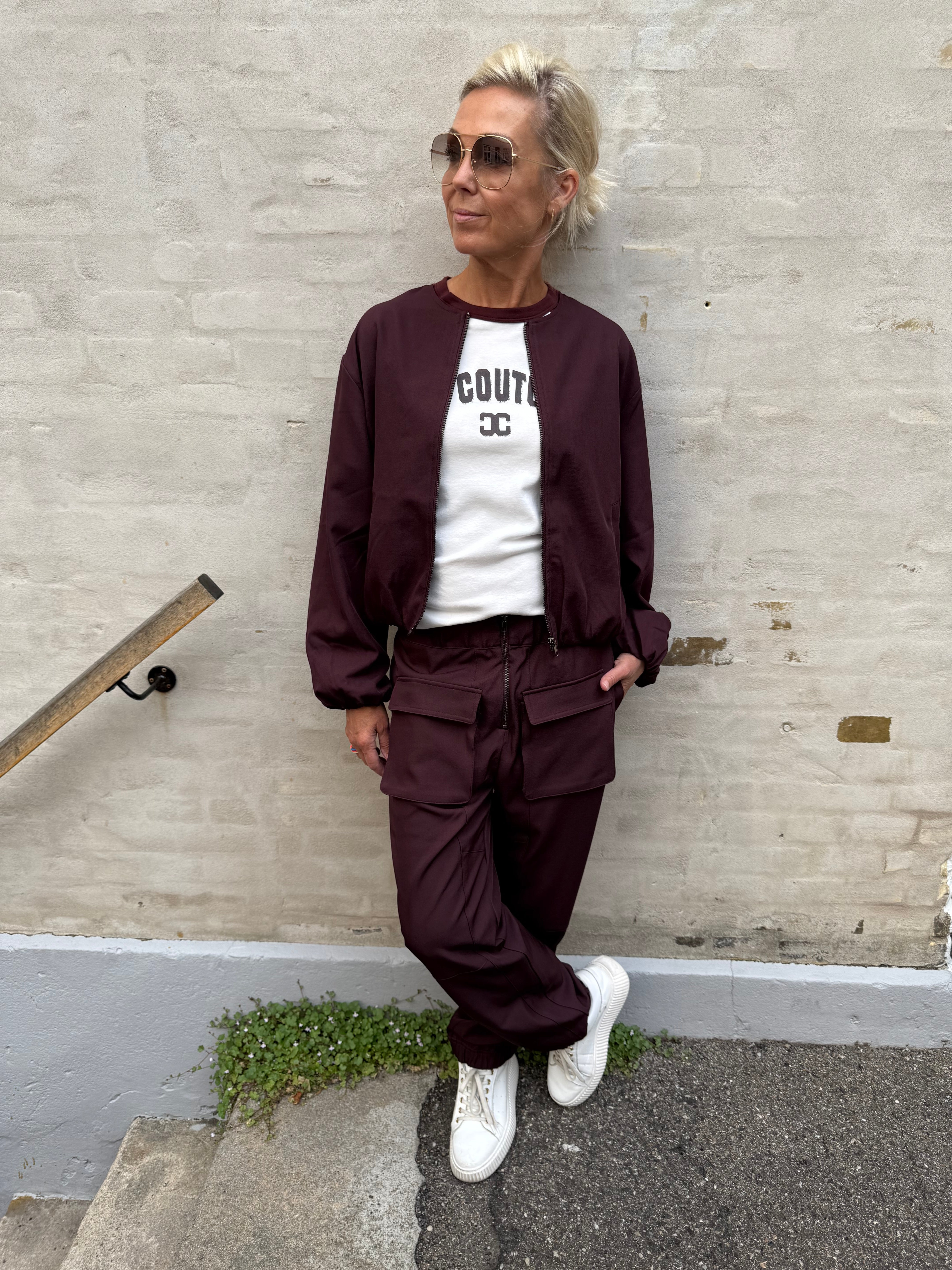 Luna Balloon Zip Jacket - Winered