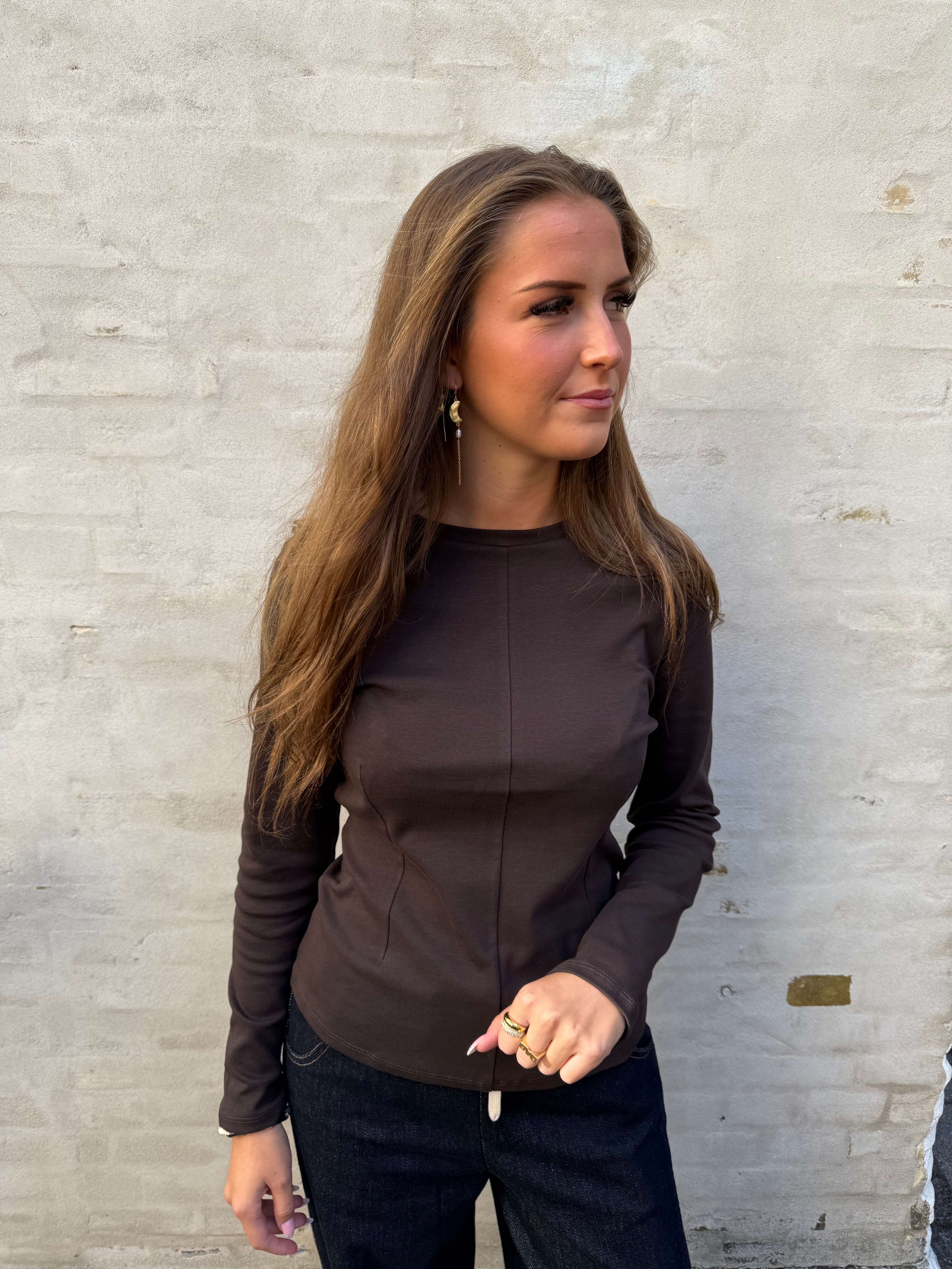 EVA L/S TOP - Black Coffee