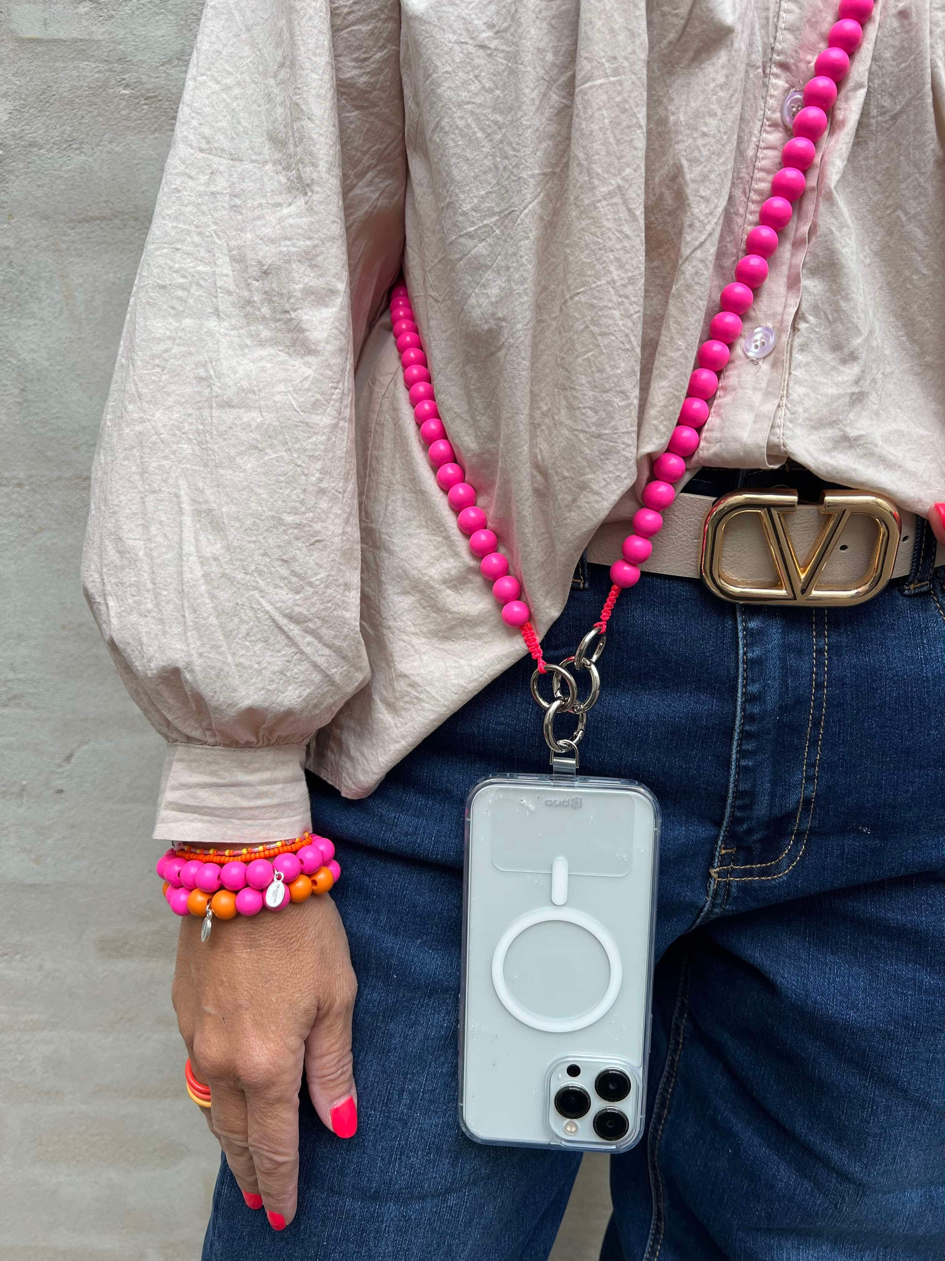 Timber bracelet neon pink