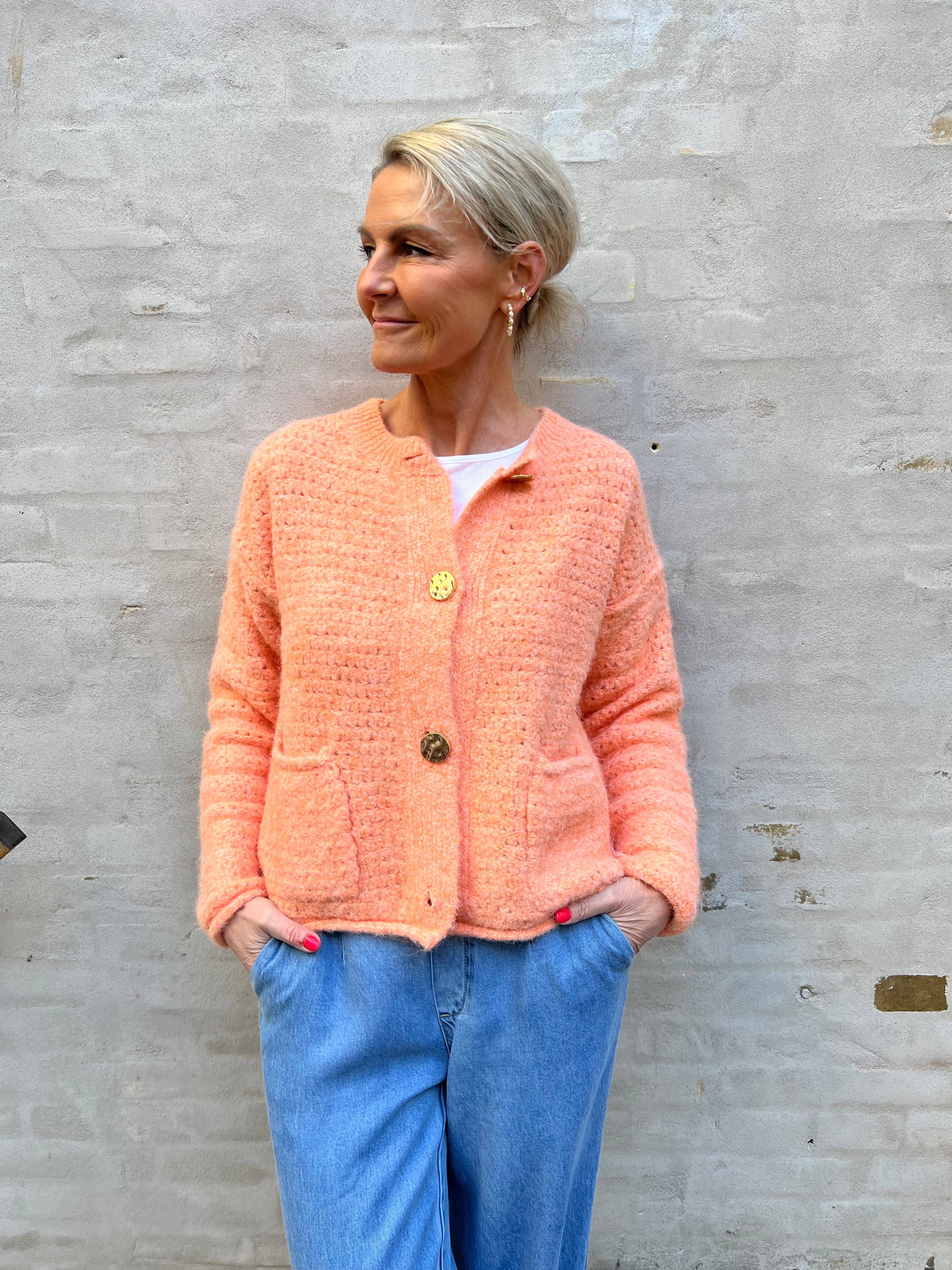 Gilet cardigan orange