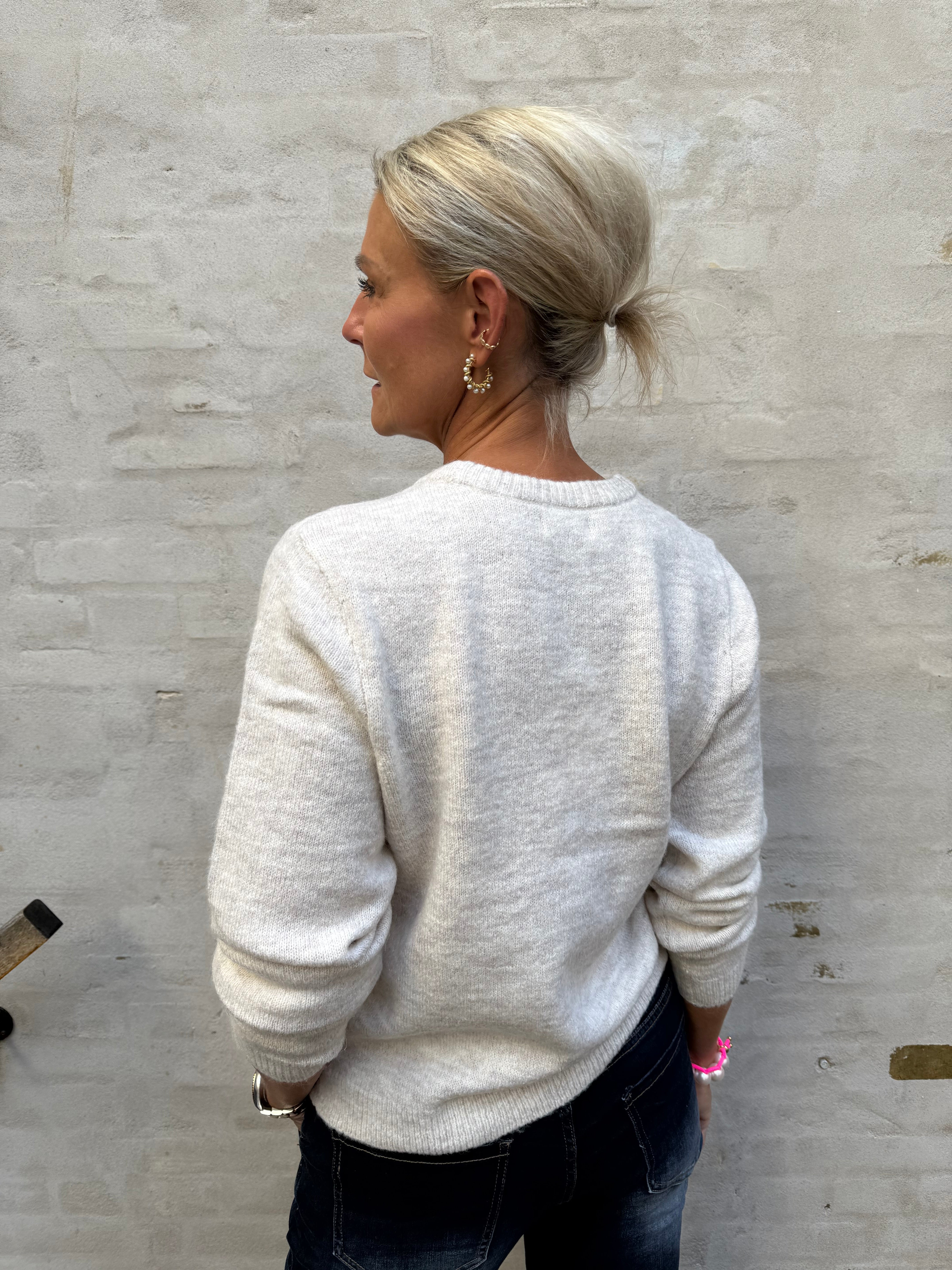 MARINA L/S O-NECK PULLOVER - Beige MELANGE