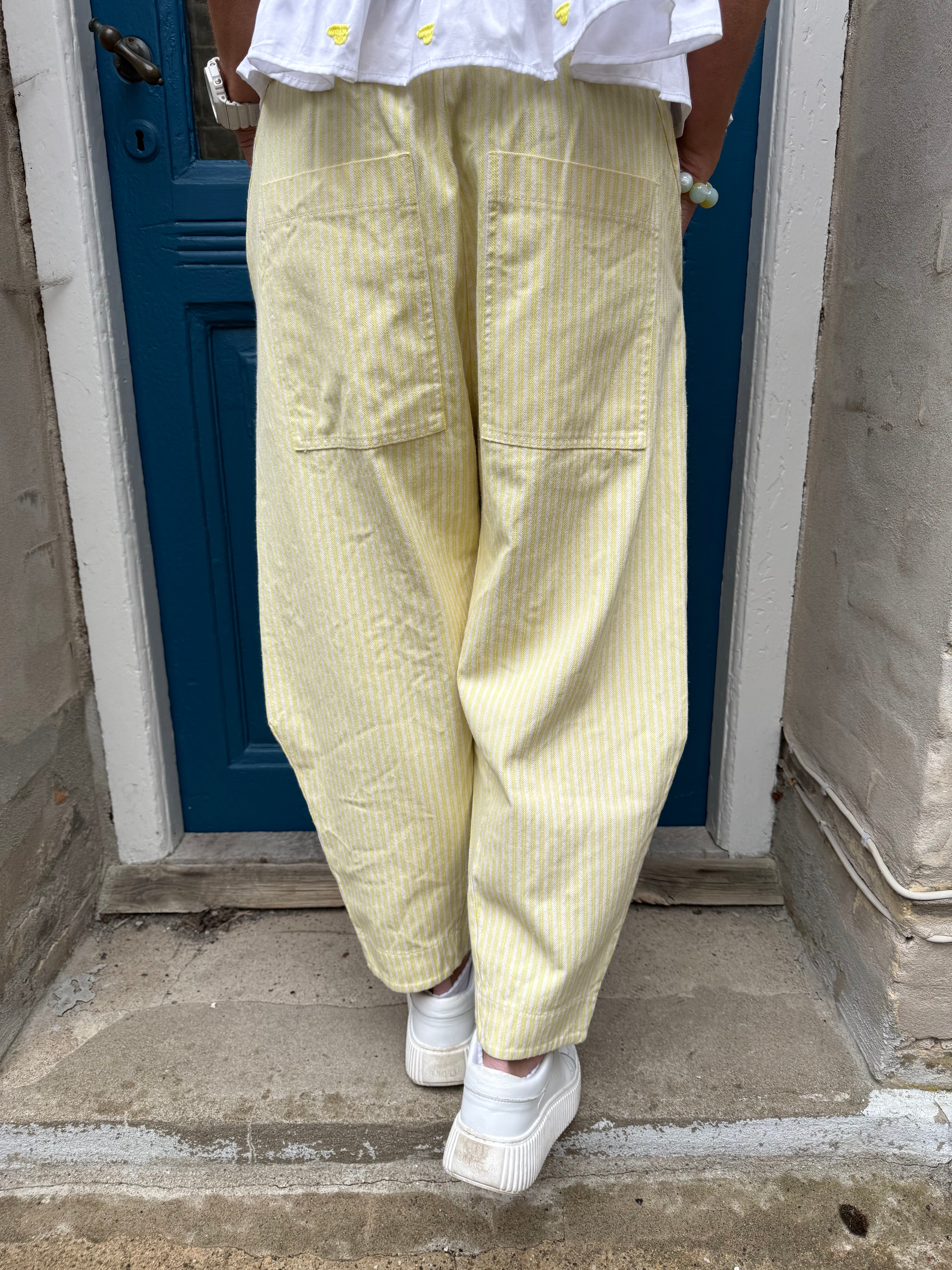 Vera Striped Pants - Striped Yellow