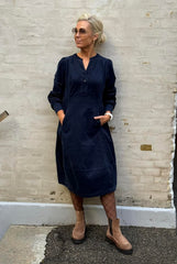 Rhaena LS Dress - Dress Blues