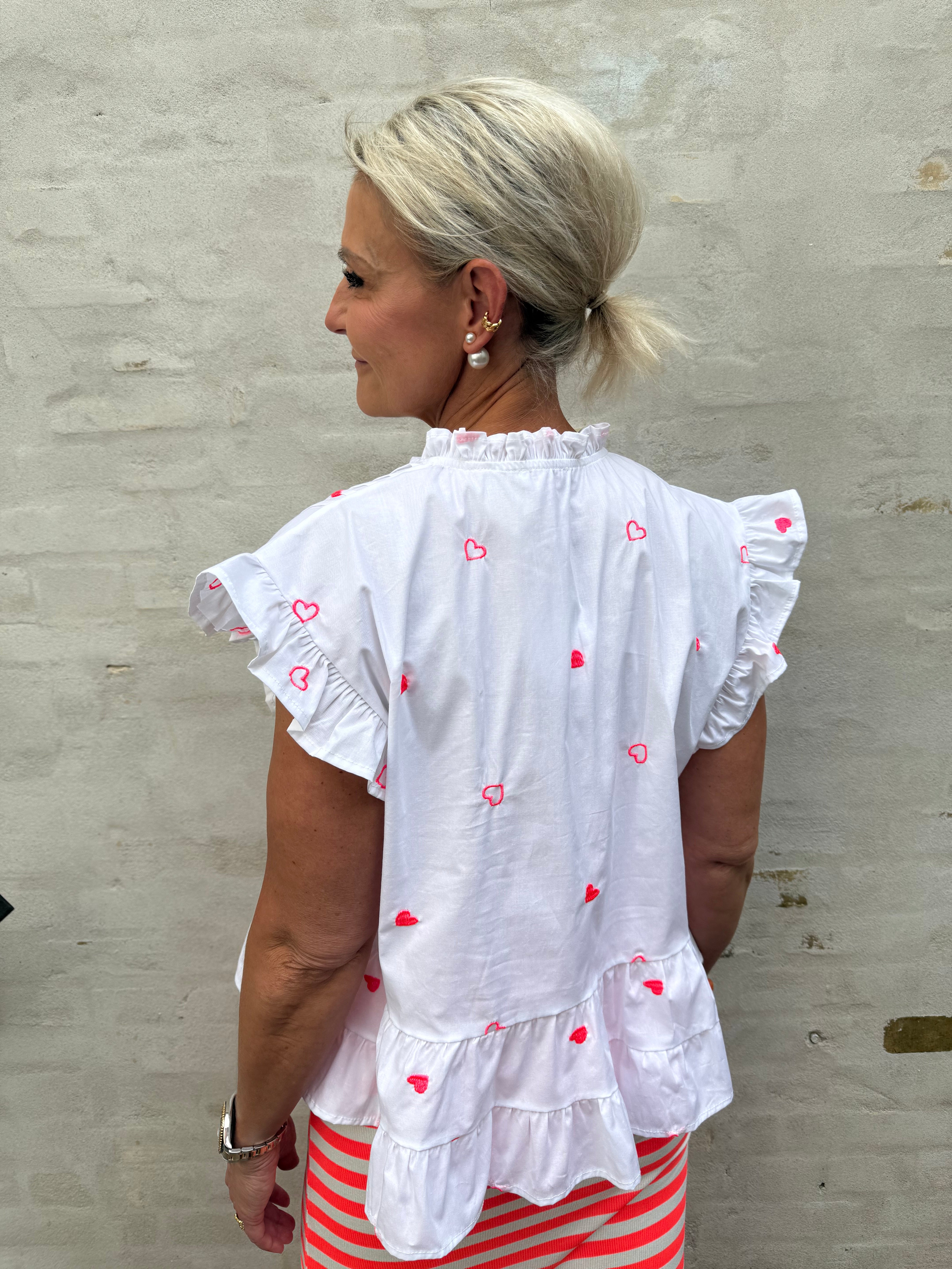 Micado Blouse - White/Fuchsia Flou