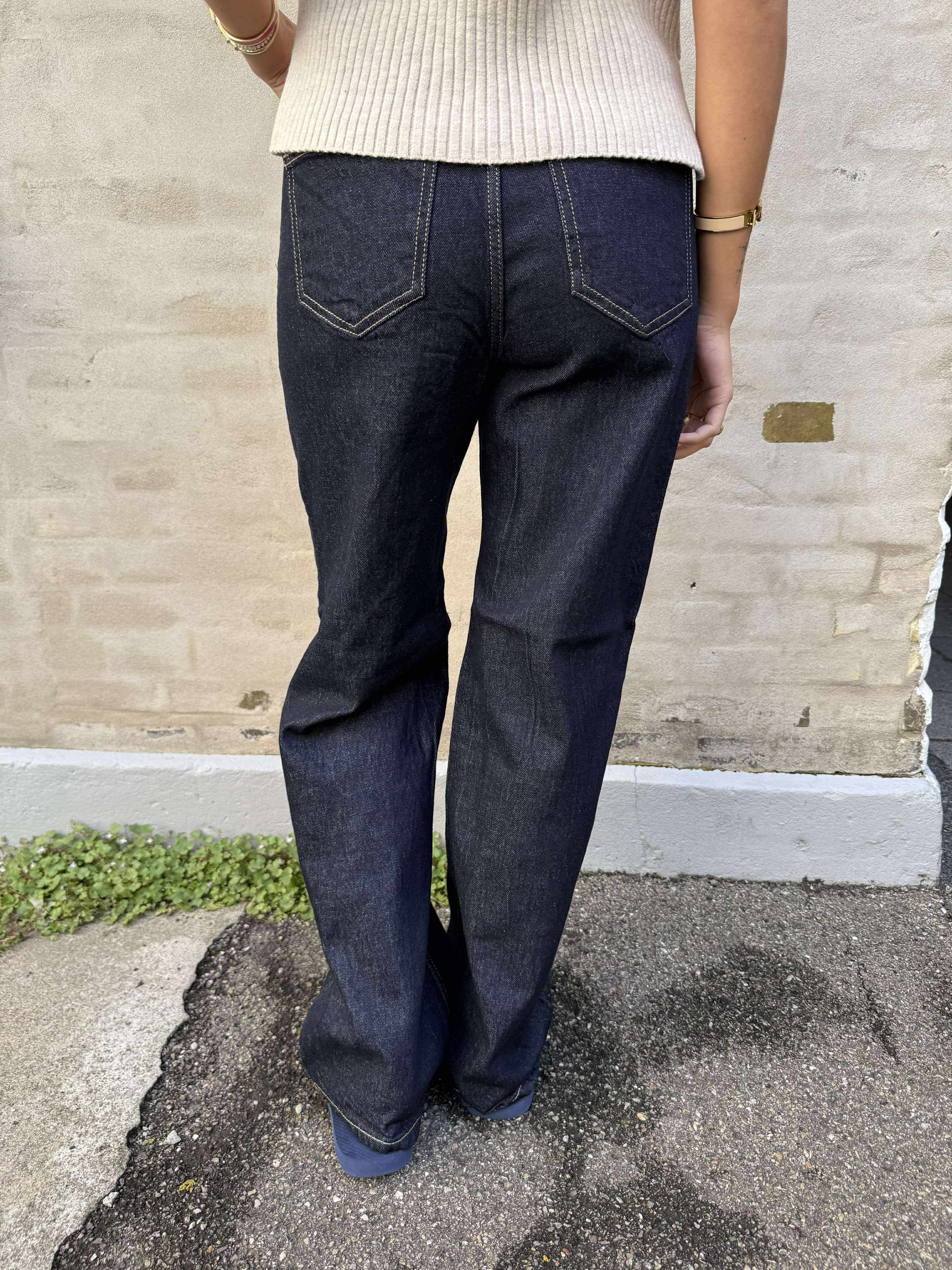 TESSA WIDE JEANS - Dark Blue Denim