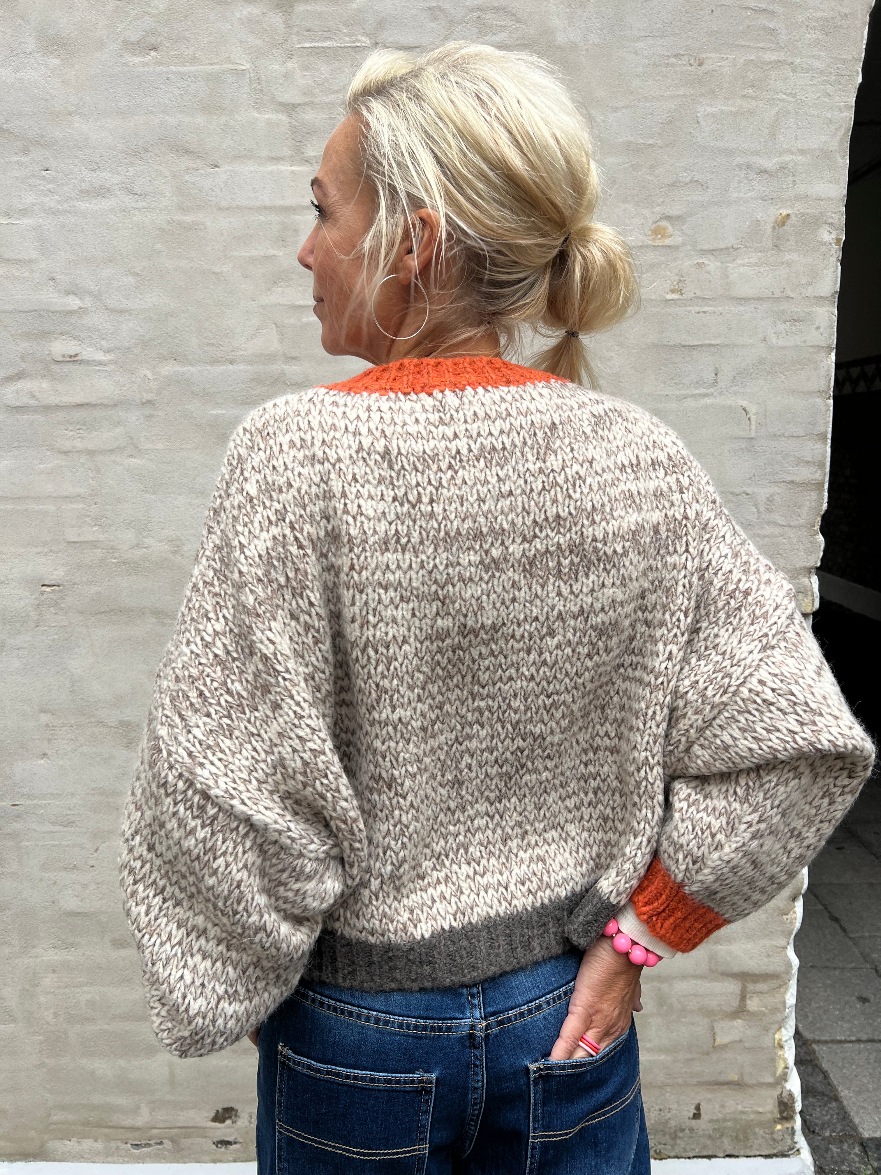 Loretta Knit - Beige/Pumpkin