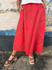 ABBIE Skirt - Red Paisley