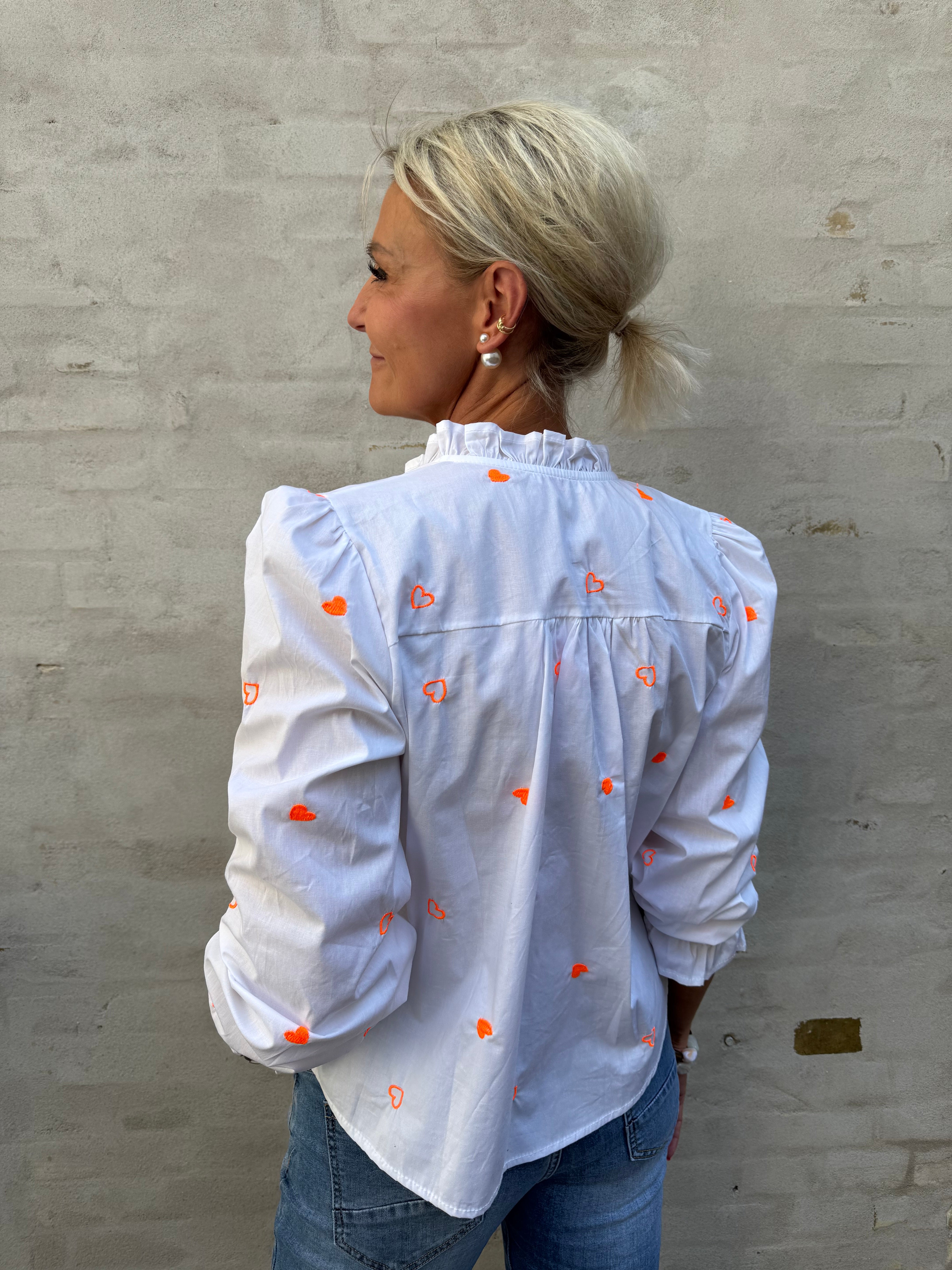 Sweet Heart Shirt - White/Orange