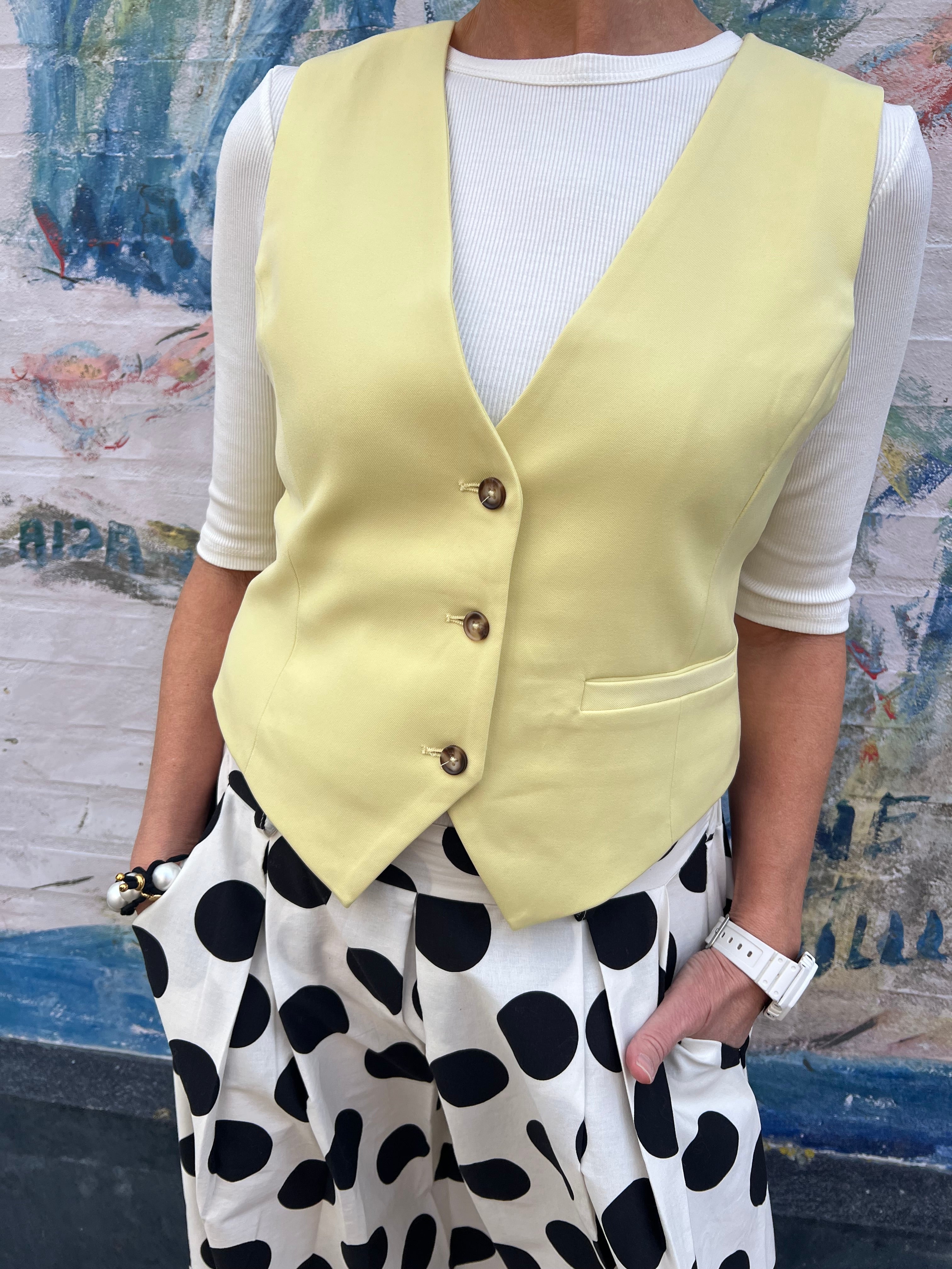 Nalina Waistcoat - Lemon Merinque
