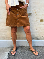 SHIRAZ CORDUROY SKIRT - Toffee