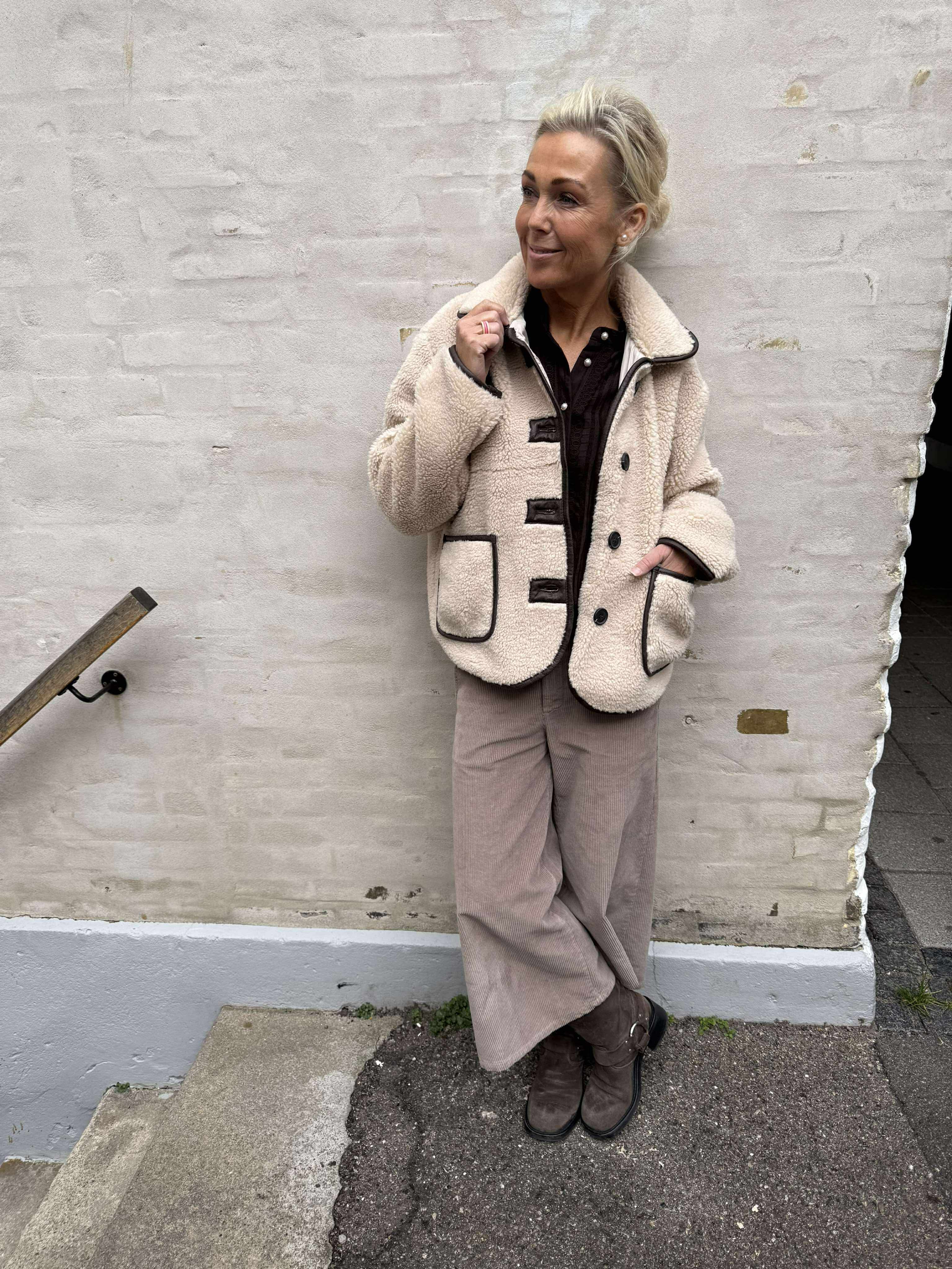 NOELLA LIFE TEDDY JACKET - Cement