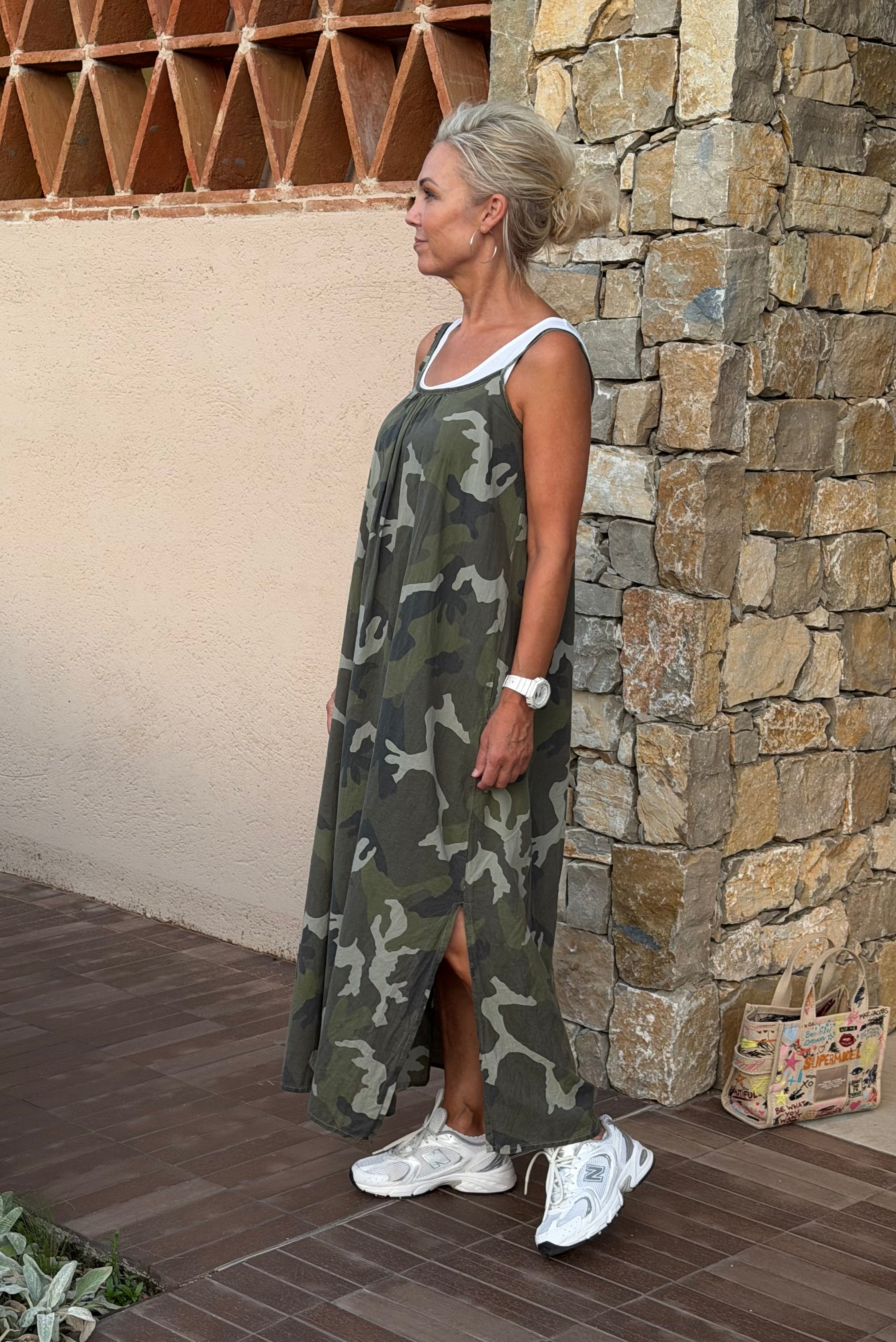 MINNA strap dress - Kamouflage
