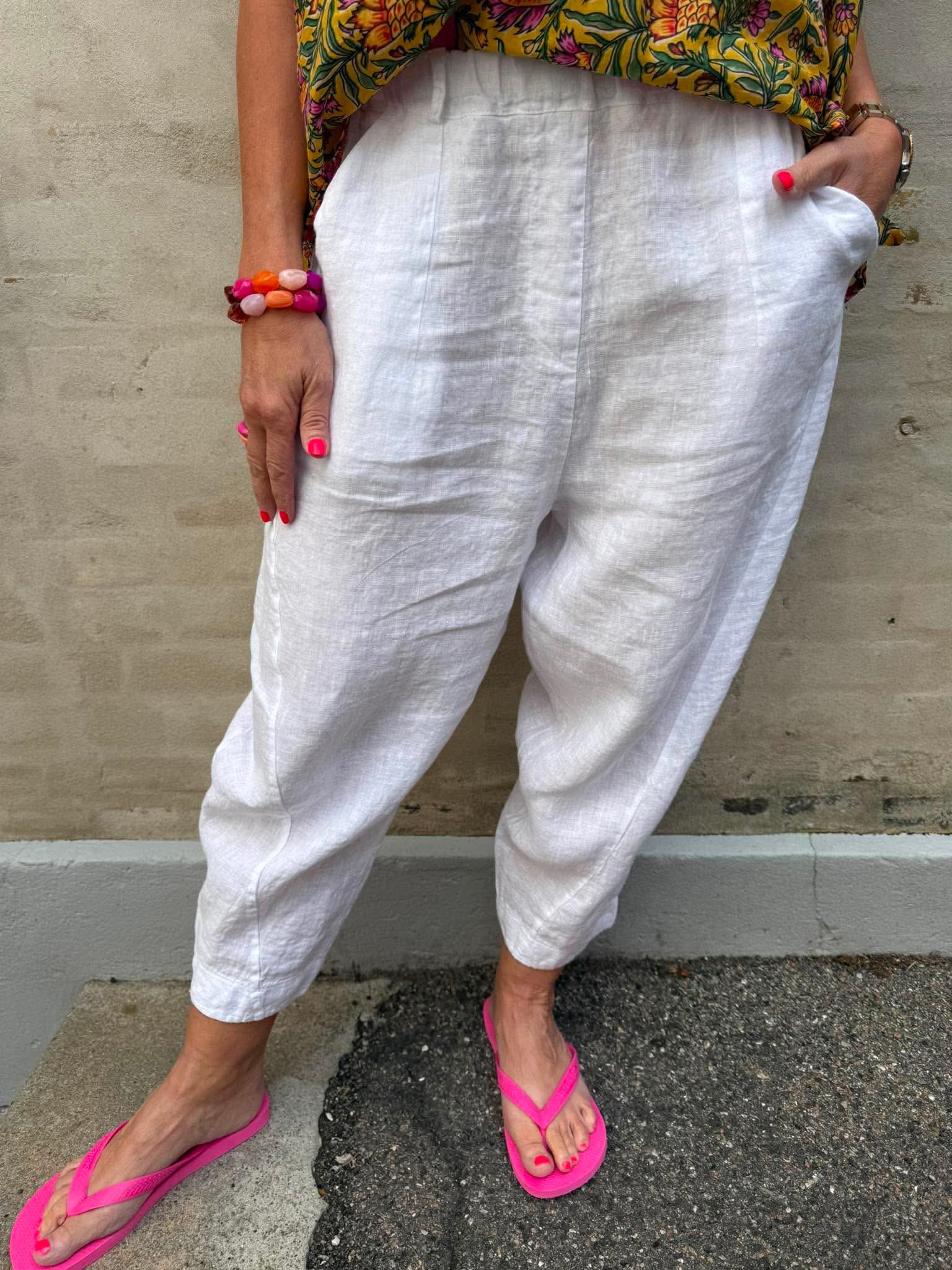 Vera Linen Pants - Optical White