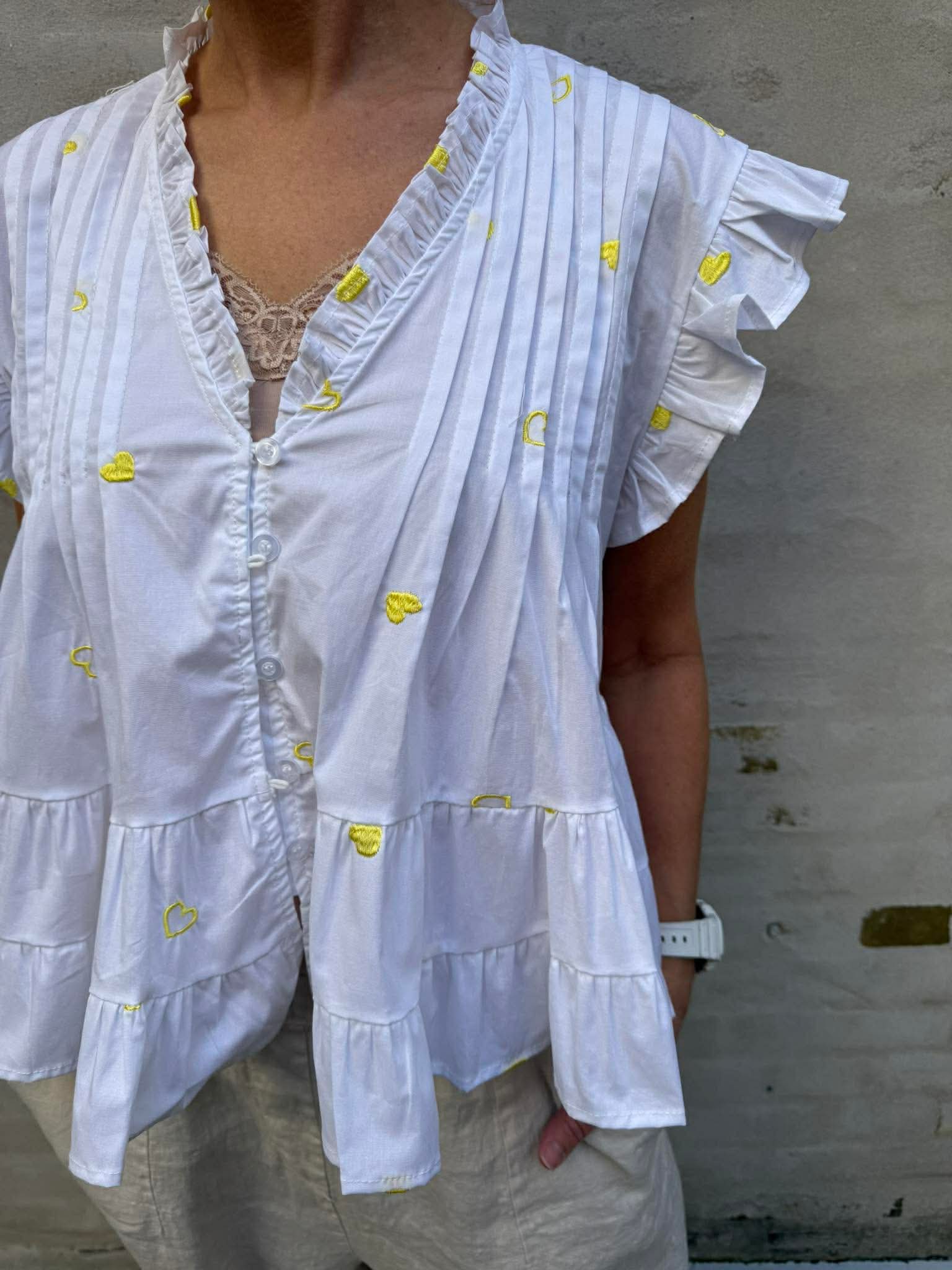 Micado Blouse - White/Yellow