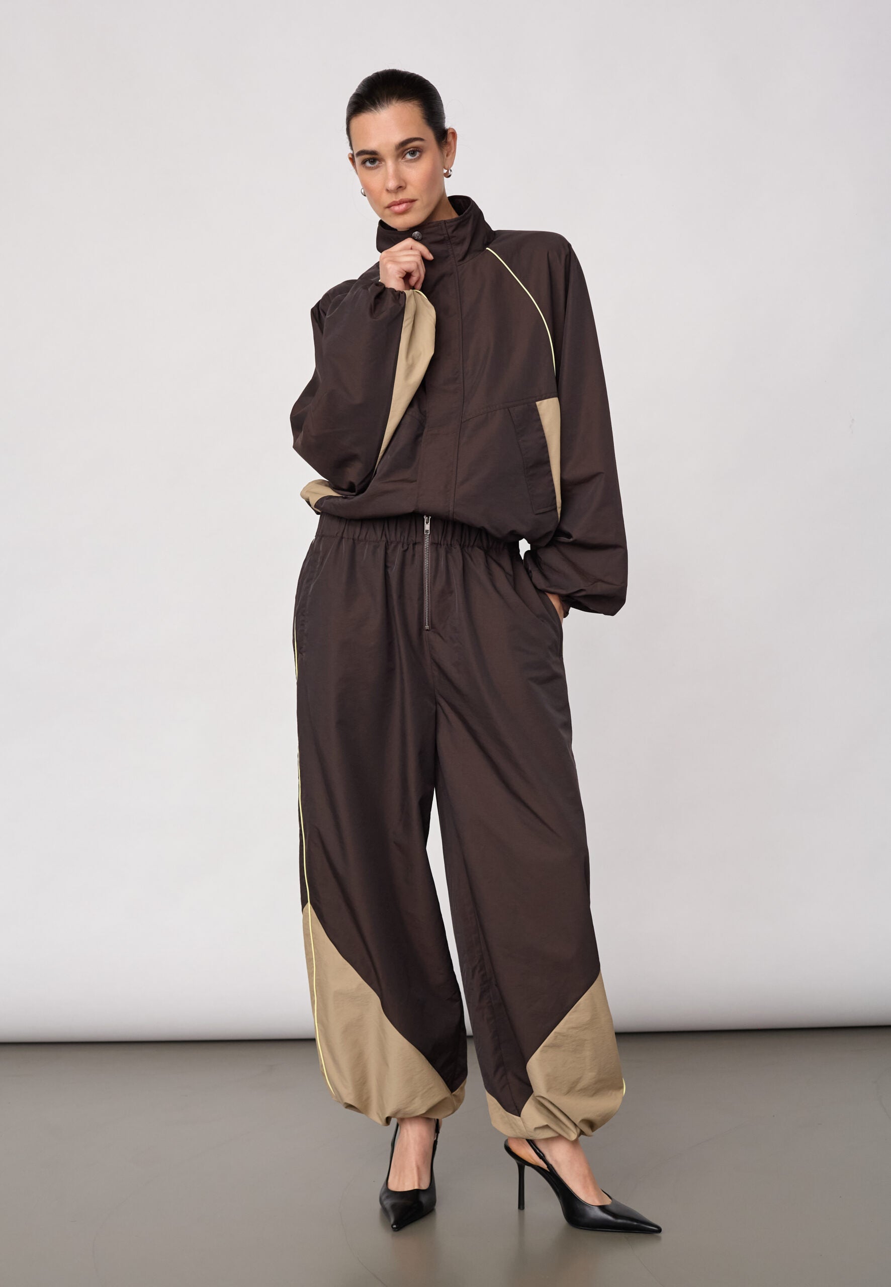 PREORDER-AloraCC Block Pant - Dark Brown