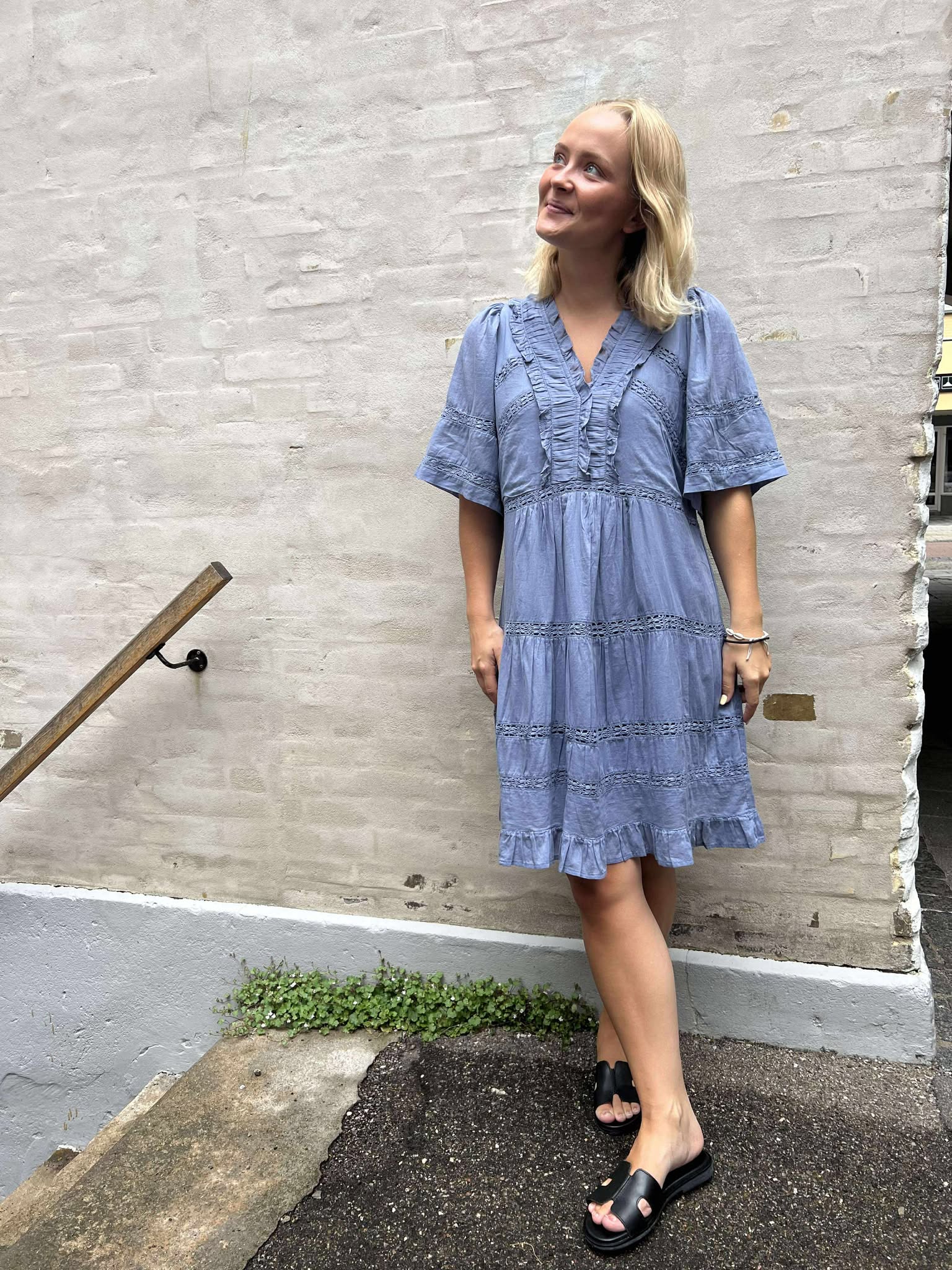Milene Voile Dress - Smoke Blue