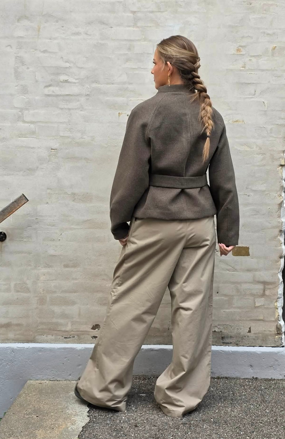 BLAKE SHORT BELT JACKET - Svart Oliv/MELANGE