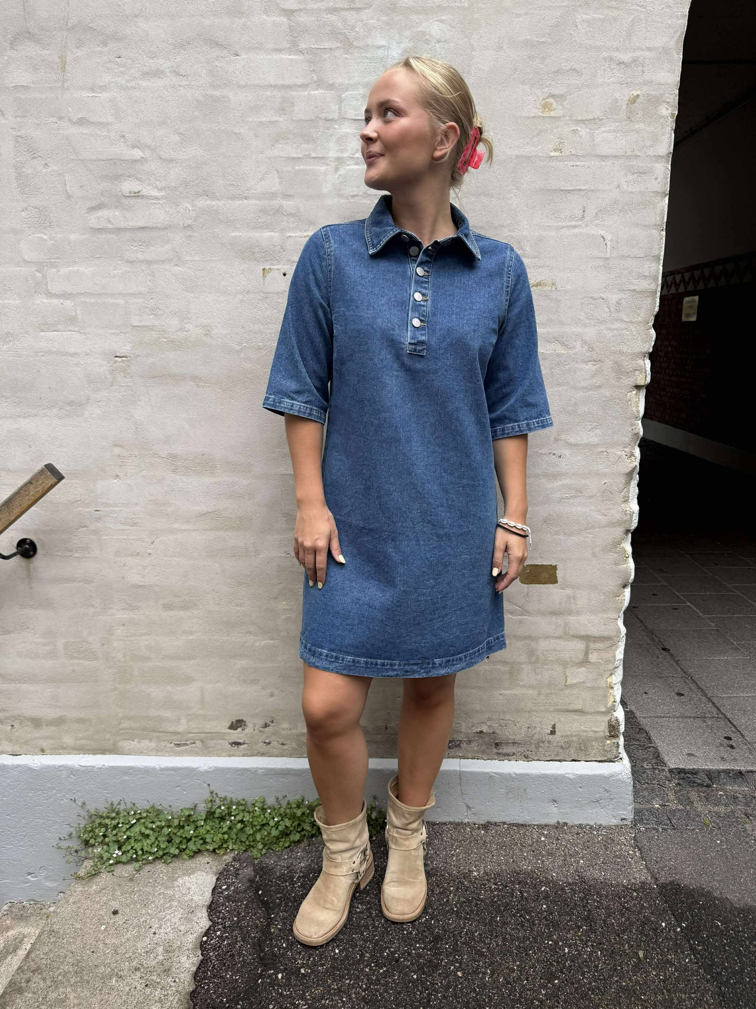 Bella SS Dress Medium Blue Denim