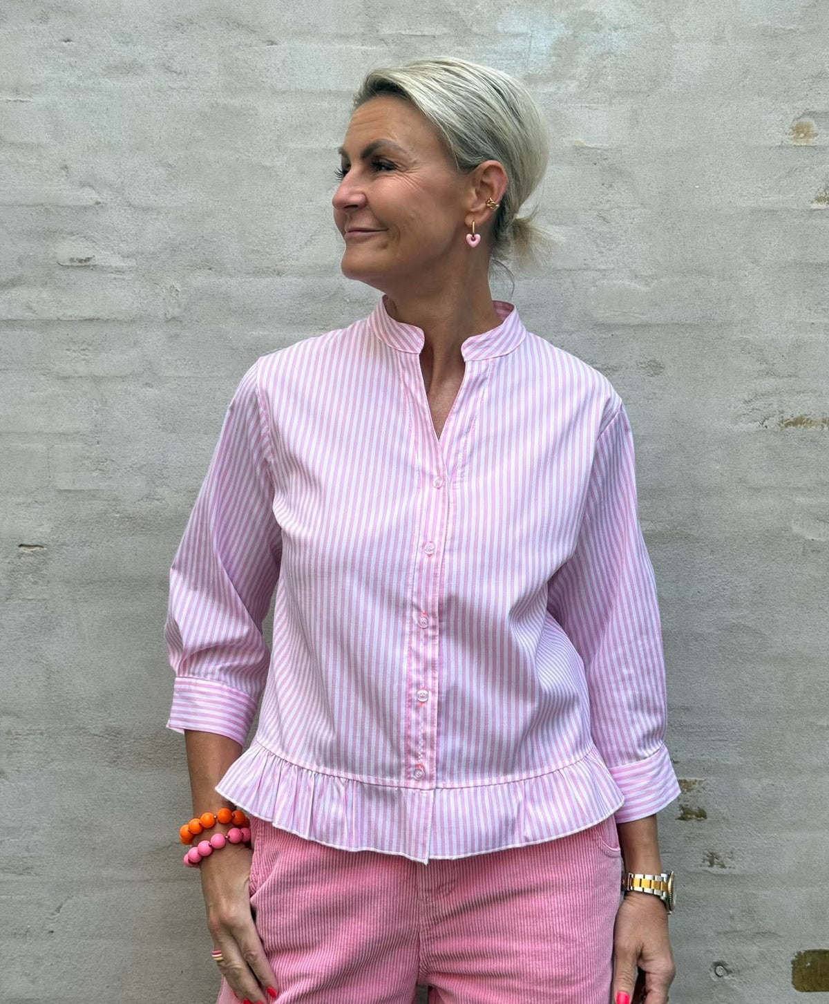 L´amour Shirt - Rosa randig