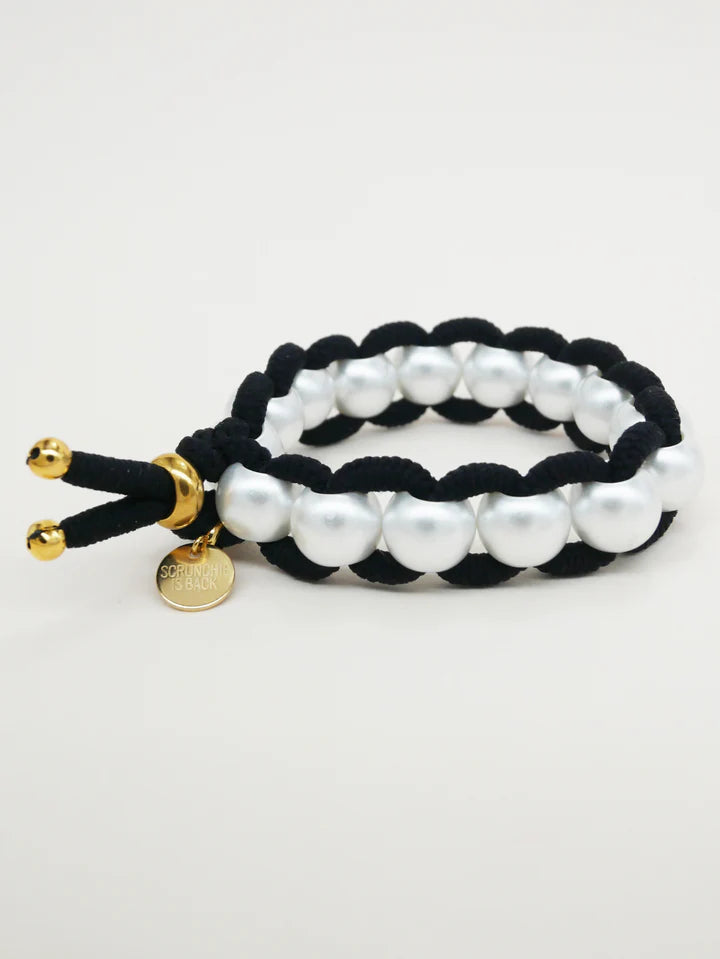Colored Elastic & Shell Pearls SMALL - Black