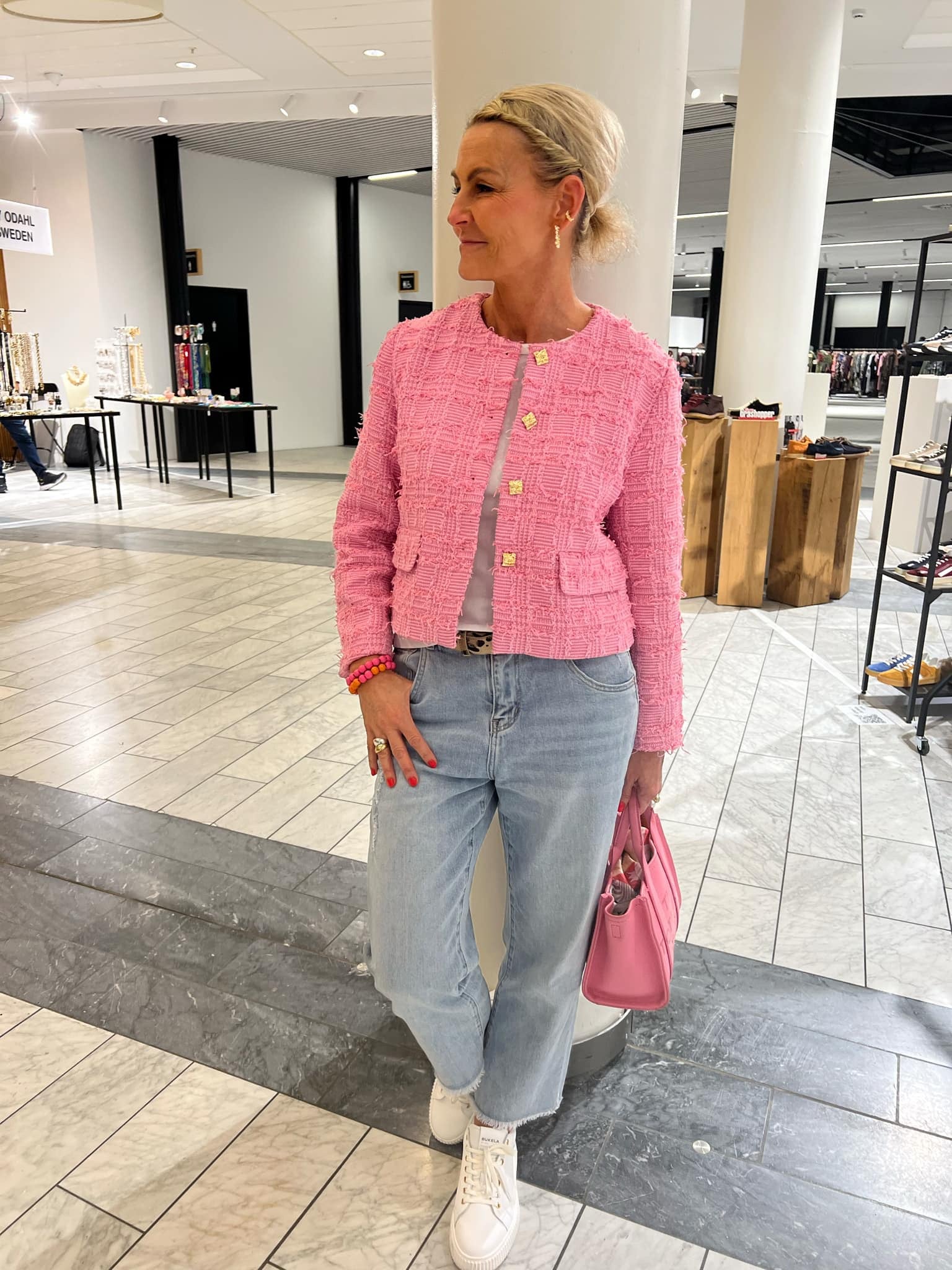 Cala check boucle jacket candyfloss