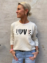 Sweat LOVE - Auora rosa med orange broderi klassiker
