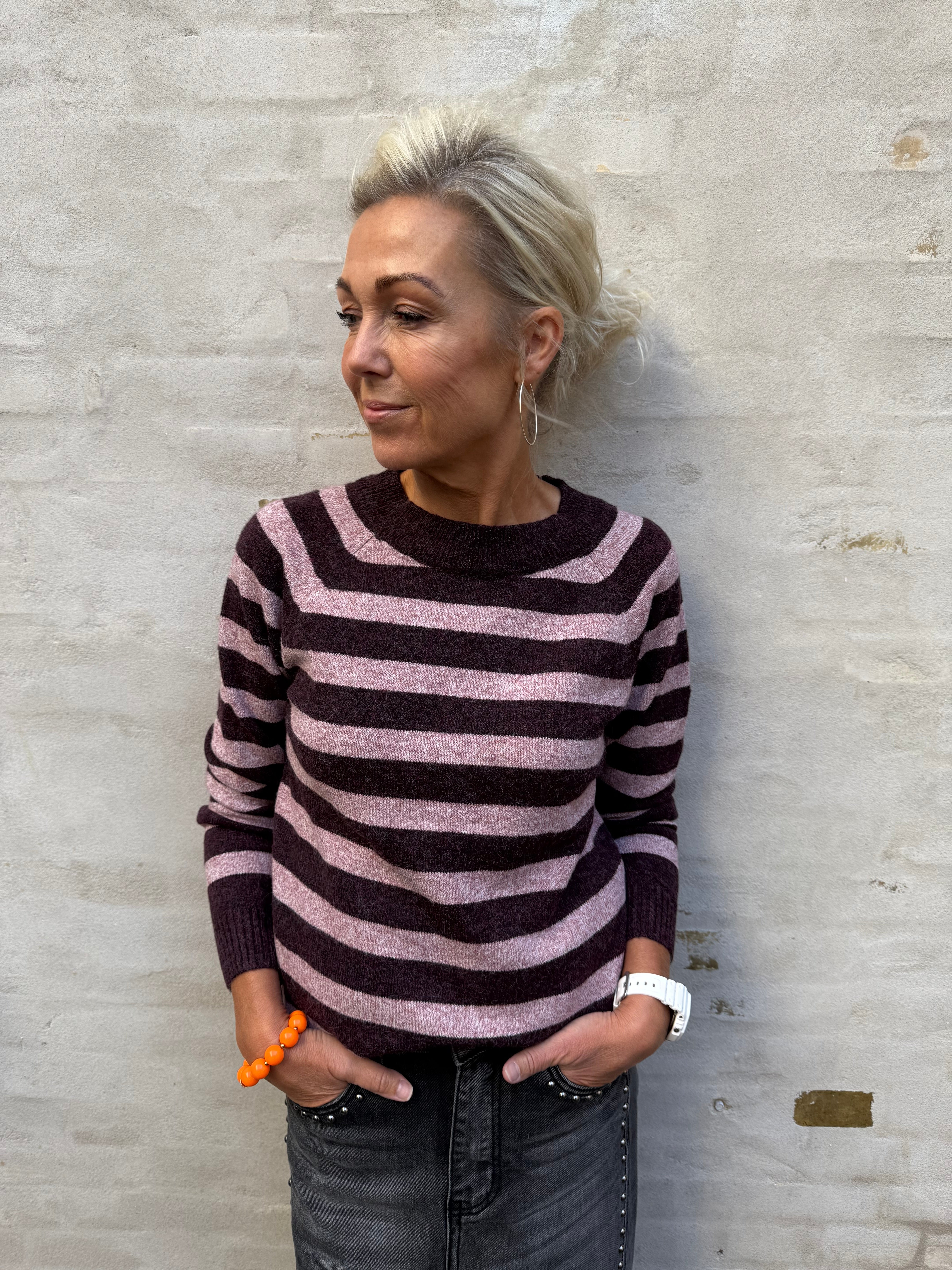 DOFFY O-NECK BLOUSE - Winetasting_W. ROSE BROWN
