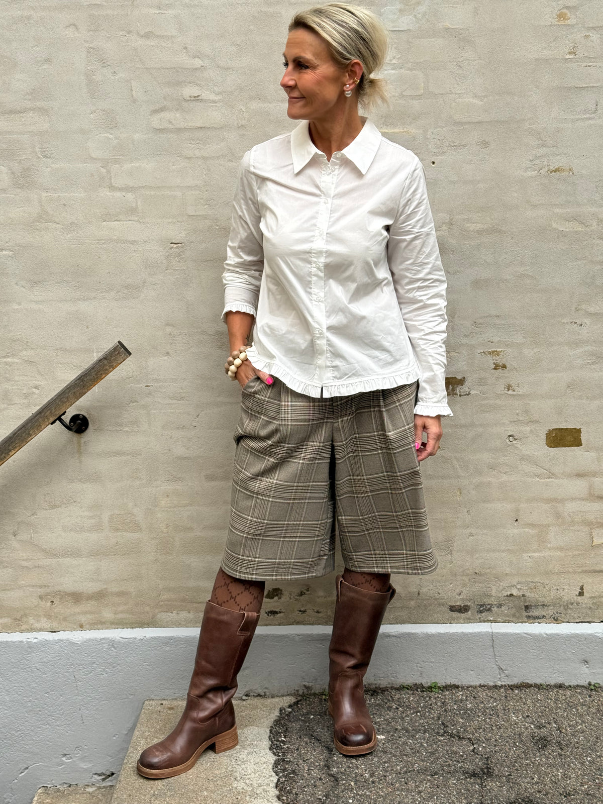 MARGI ANTOINETT FRILL SHIRT - Gardenia