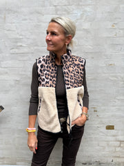 Teddy Leo Vest - Lux Leo Creme Black
