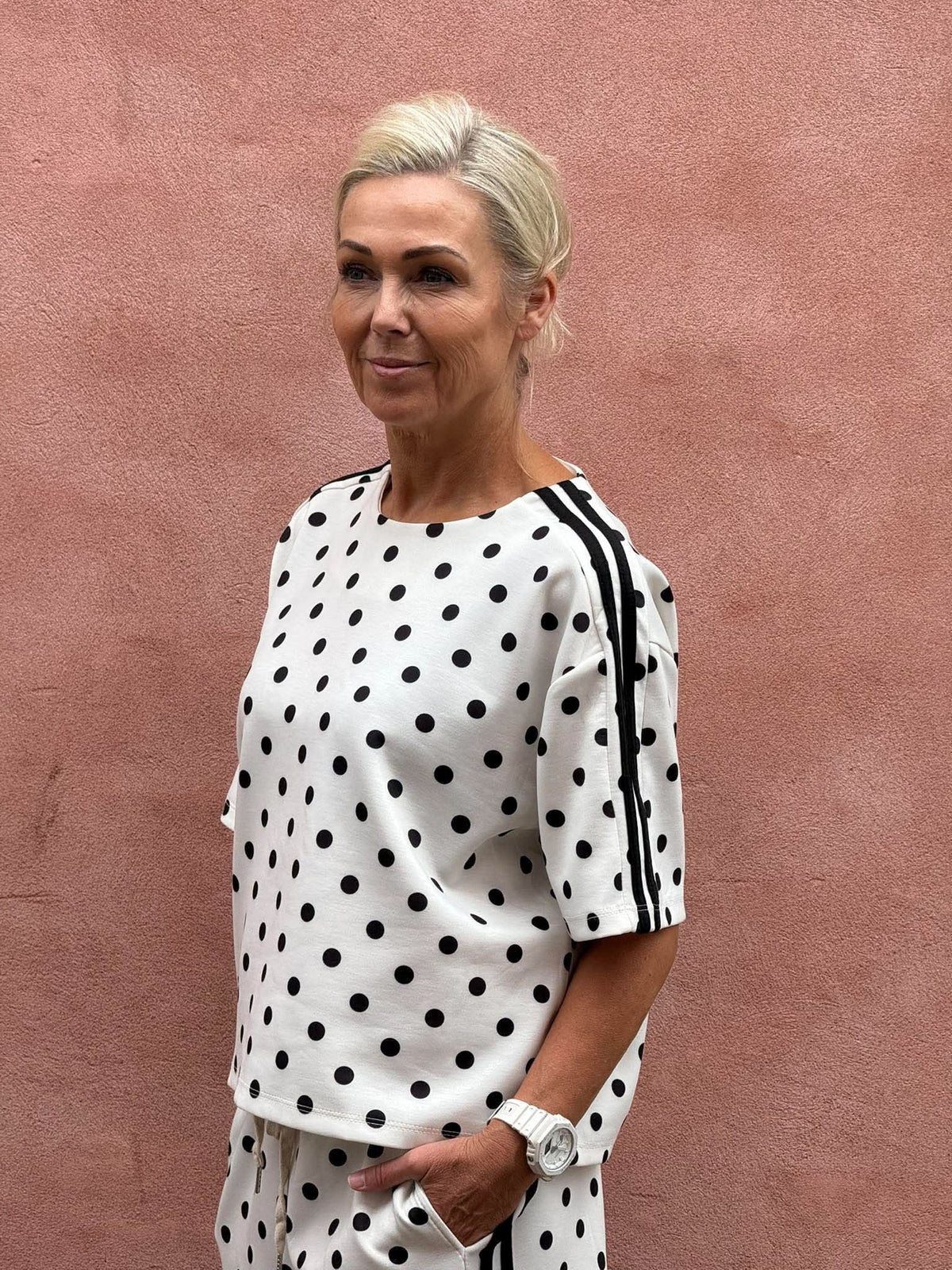 Sporty Dot T-shirt - Vit