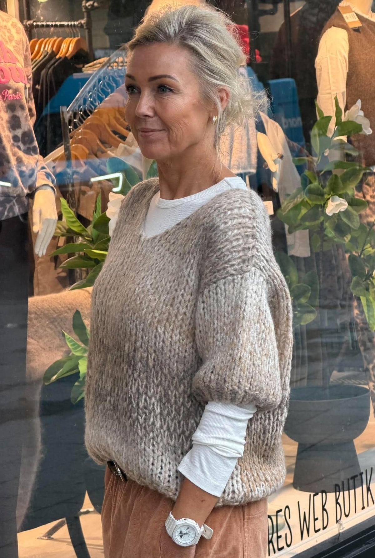 Grace Pullover - Grey/Beige