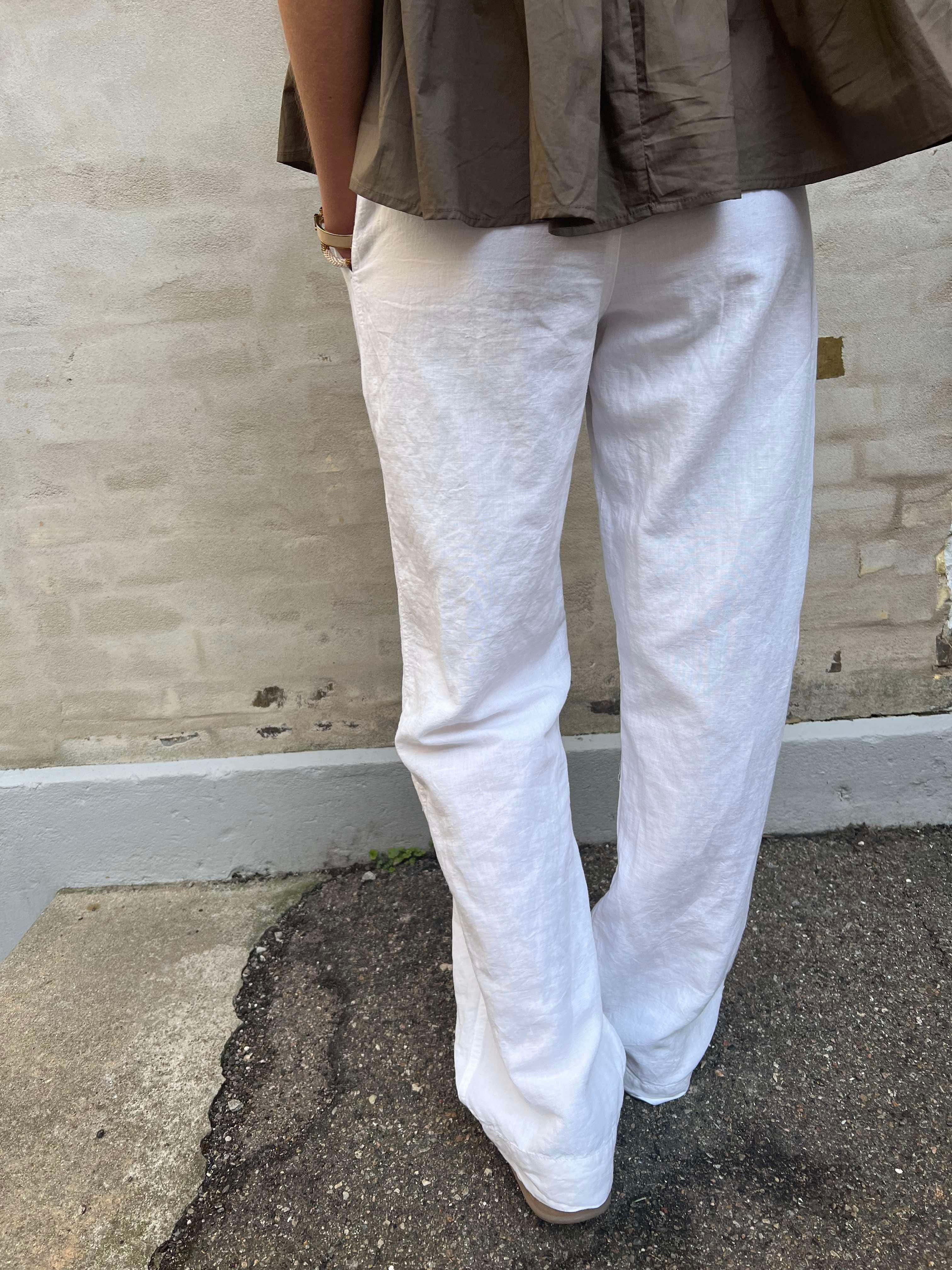 Sonar linen pants white