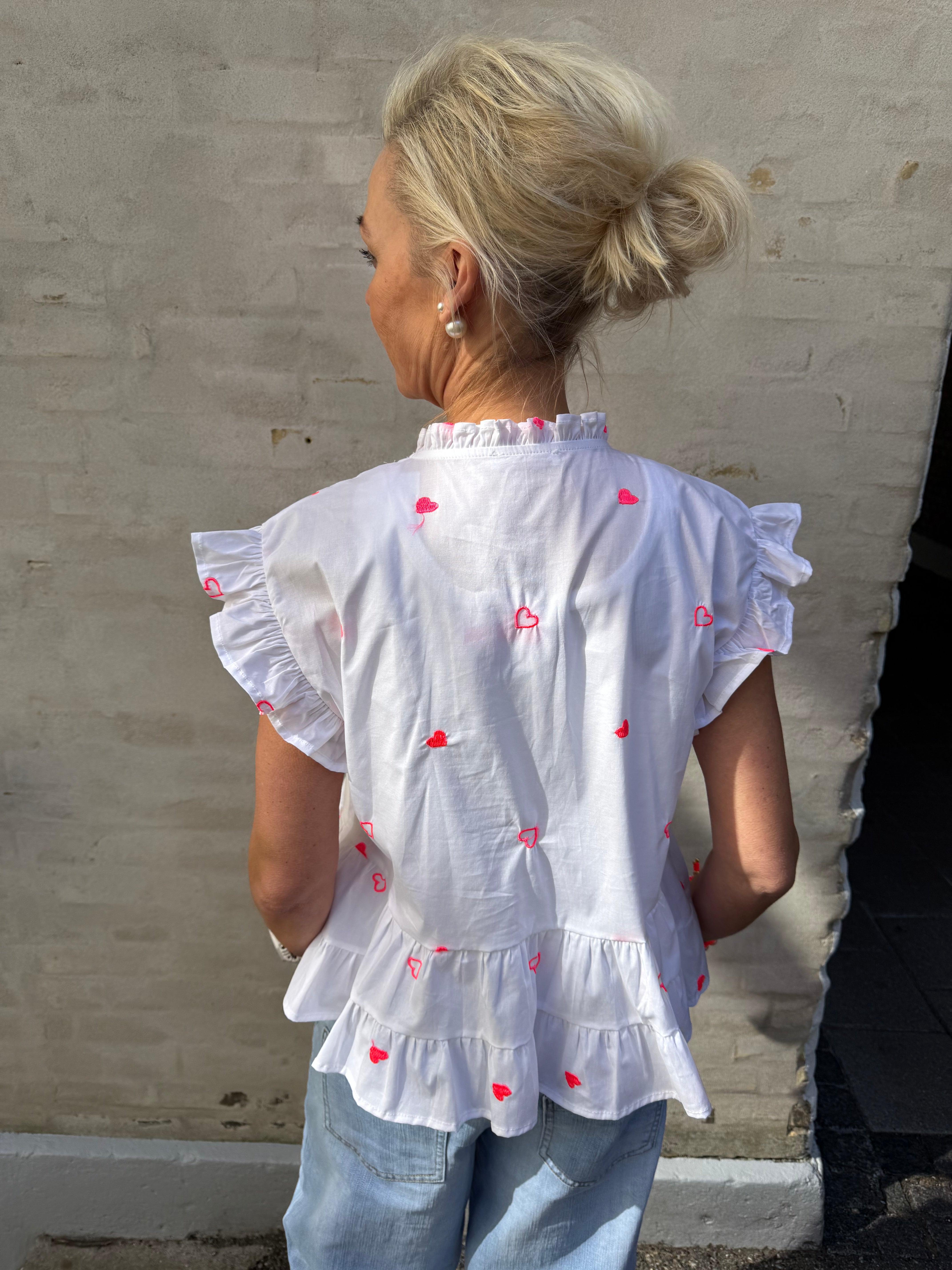 Micado Blouse - White/Fuchsia Flou