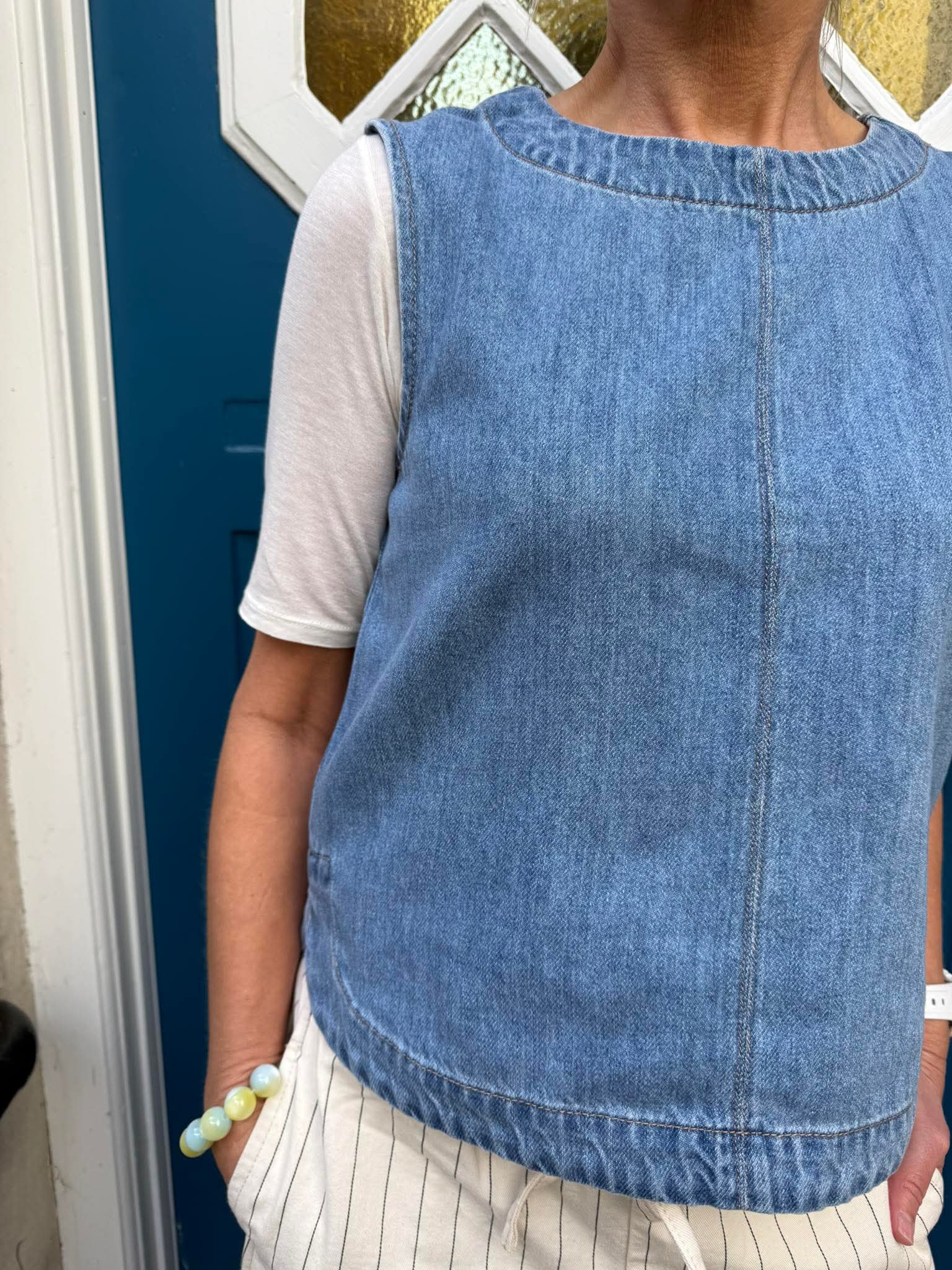 ROSIE DENIM TOP - Light Blue Denim