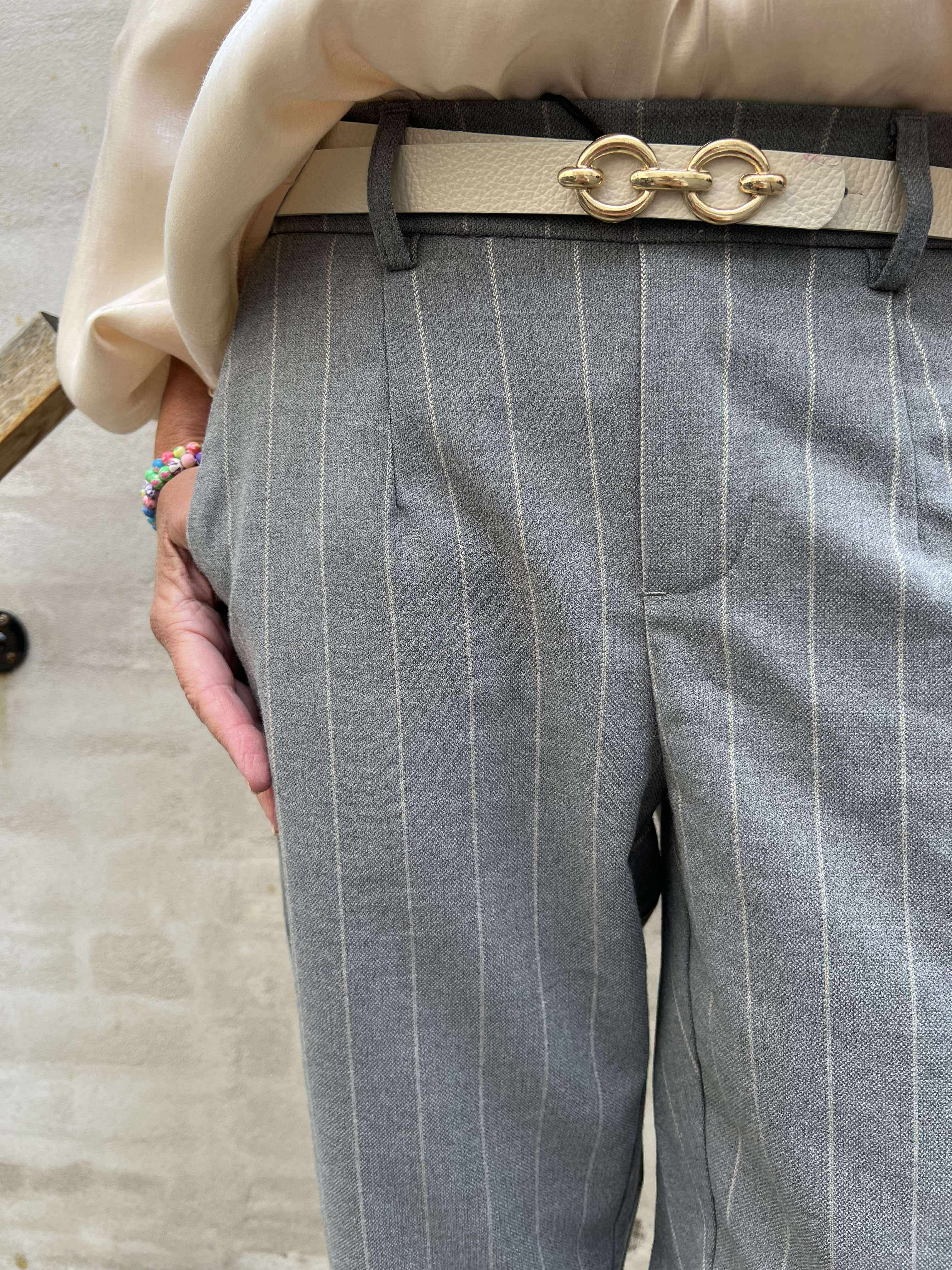 Lisa Slim Pant - Medium Grey/Humus