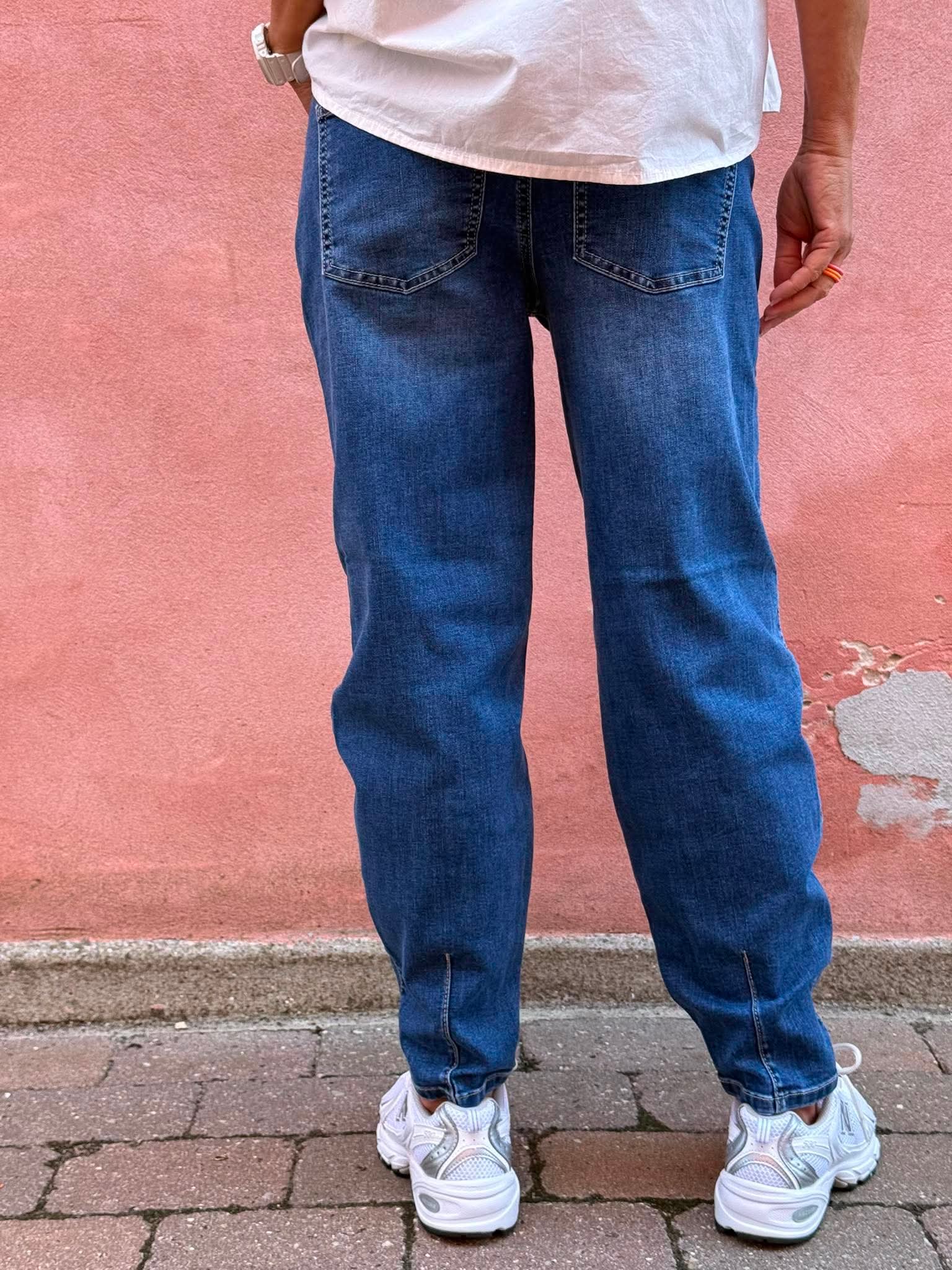 Karlie Barrel High Waist - mellanblå tvättad