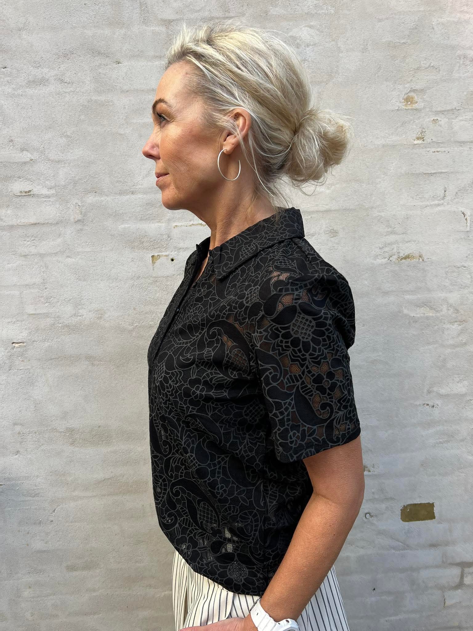 BIANCA POLO TOP - Svart