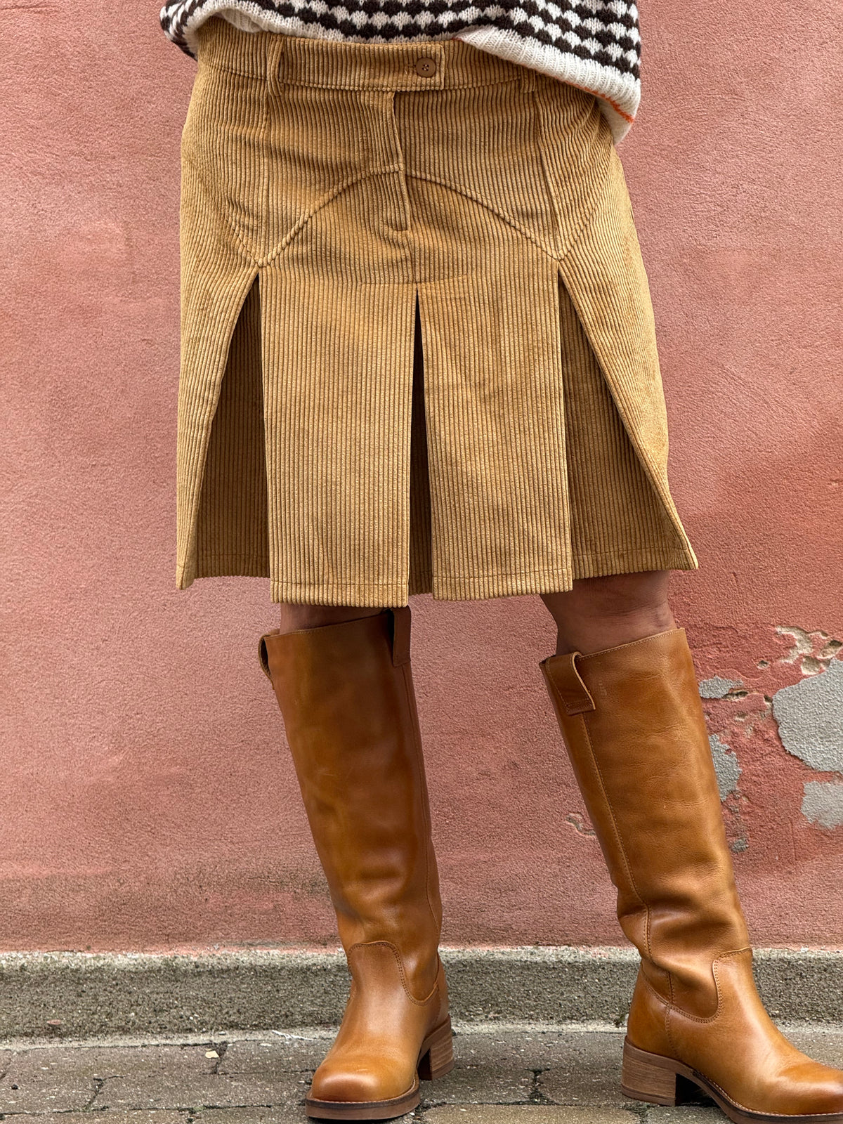 Gitte Corduroy Skirt - Cammello