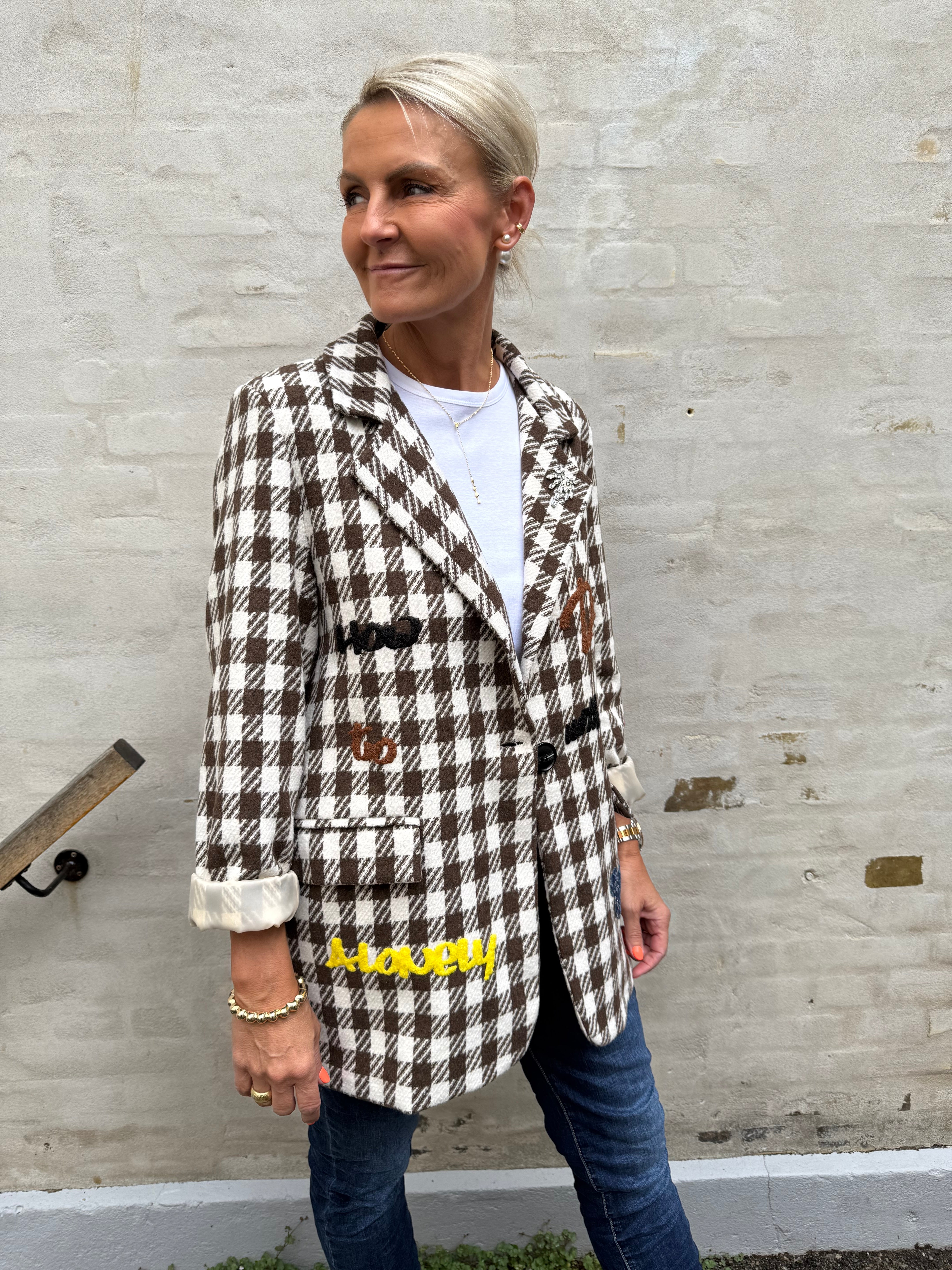Gia Blazer - Brown Check