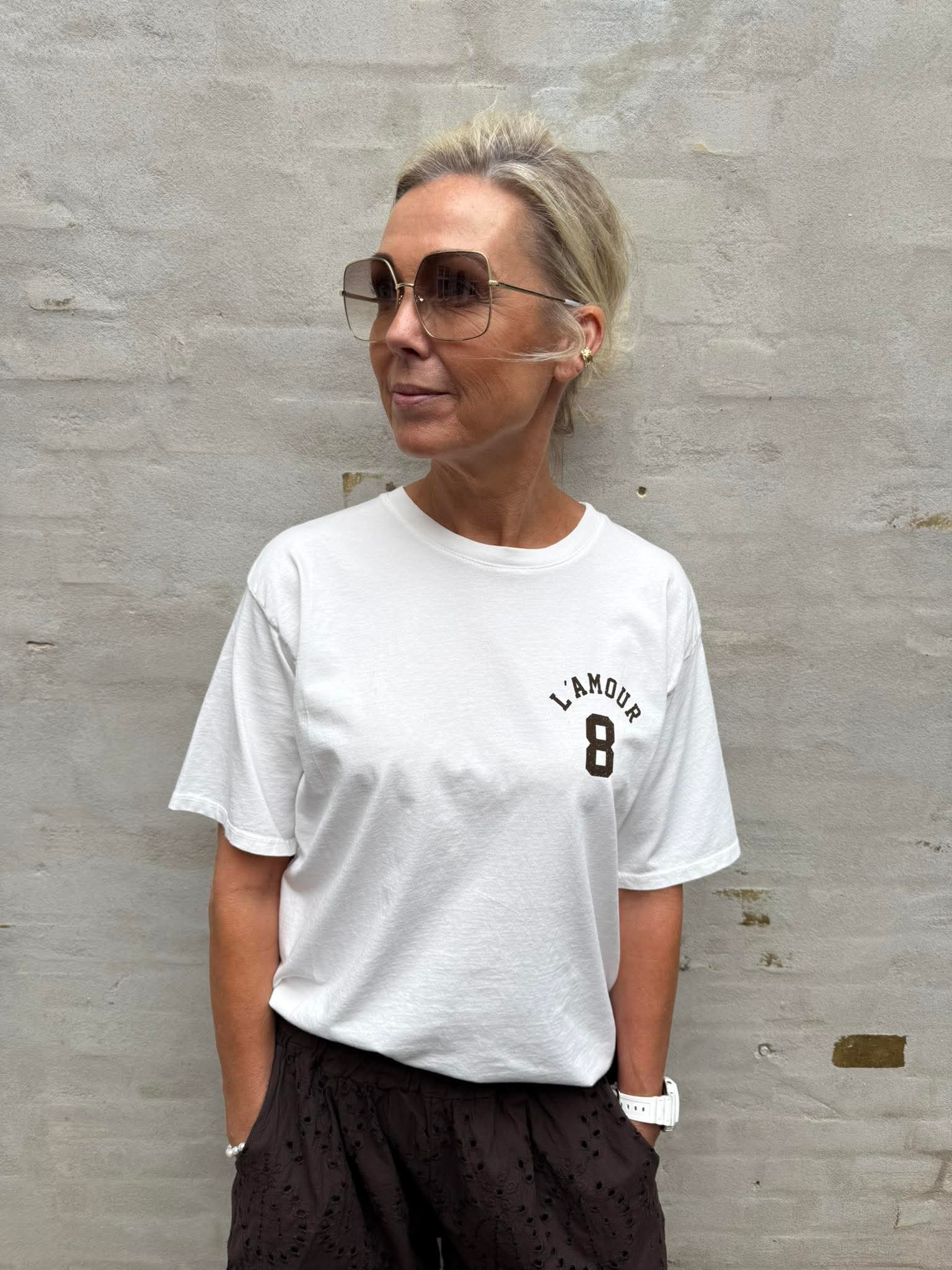 L´Amour Tee - White/Brown